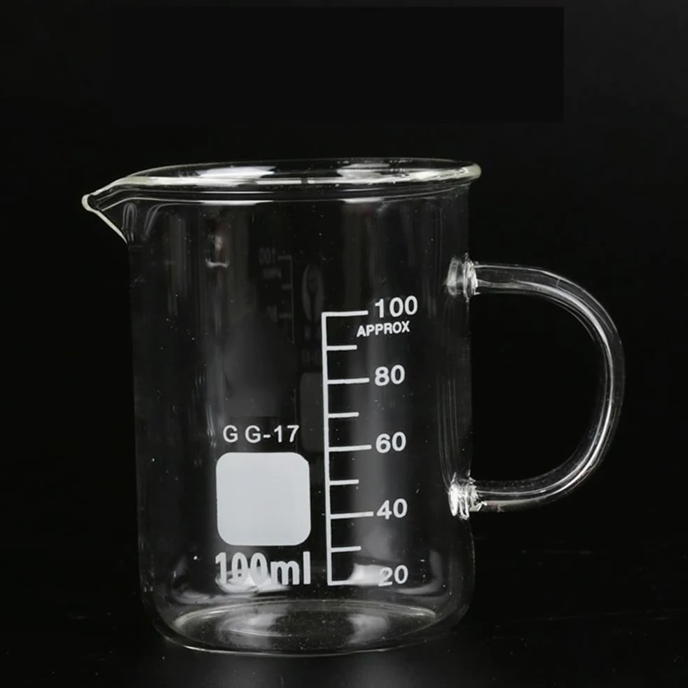 Vaso de Vidrio de Laboratorio con asa, 50-2000 ml, cristalería química Transparente con asa, 1 Unidad (250)