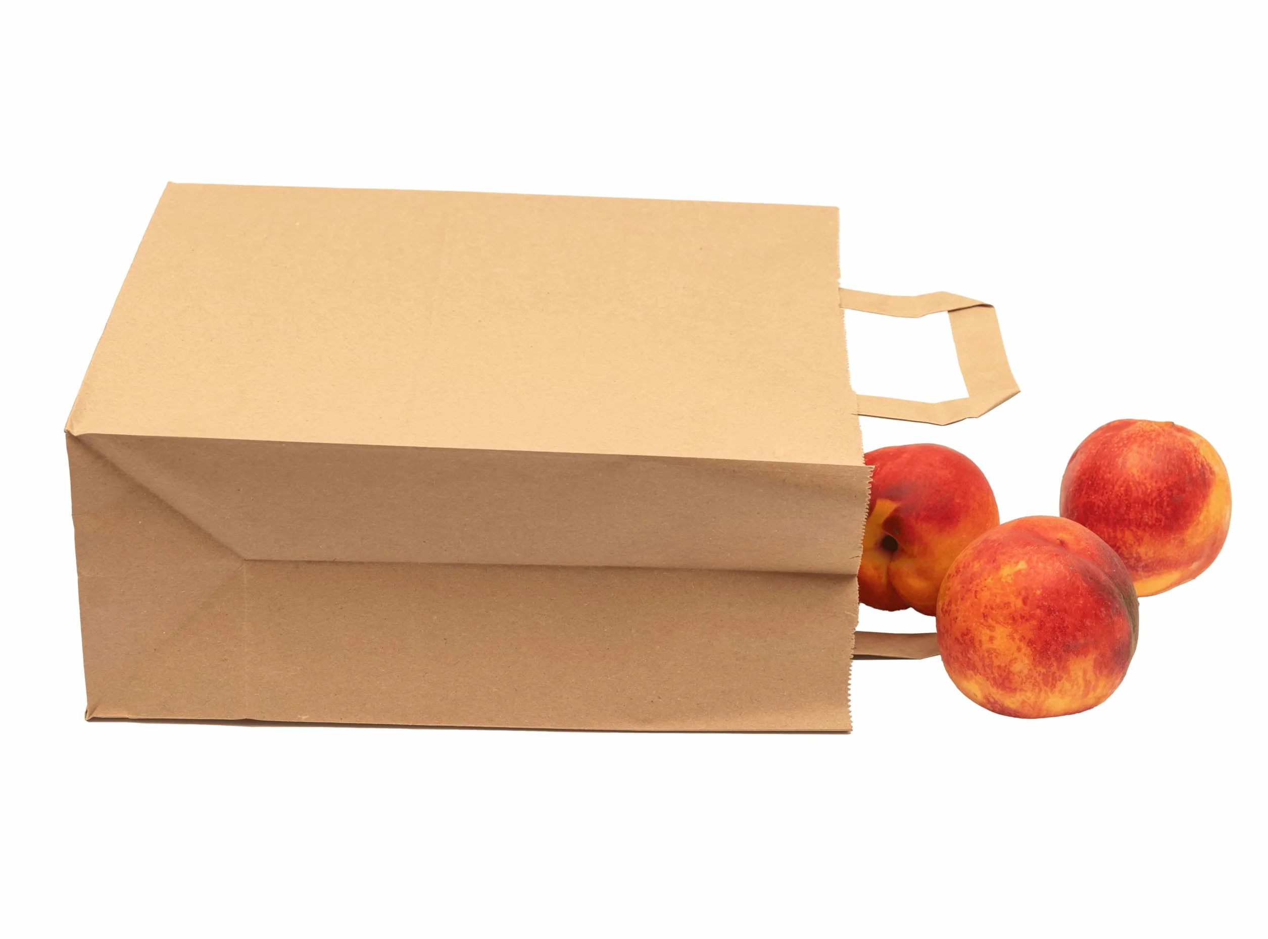 Bolsas de Papel Reciclables 22+12x28 cm 250 Unidades Asa Plana
