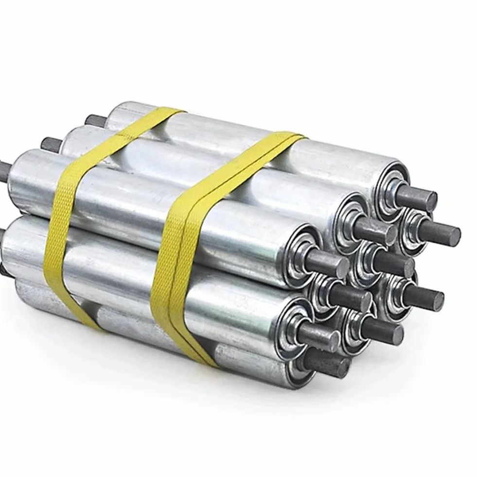 10 Piezas Rodillo Transportador, Acero Inoxidable Industrial Pieza De Recambio De Transmisión - Extremo Galvanizado - Para Manipulación De Material En Fábrica(Silver-60mm,500mm)