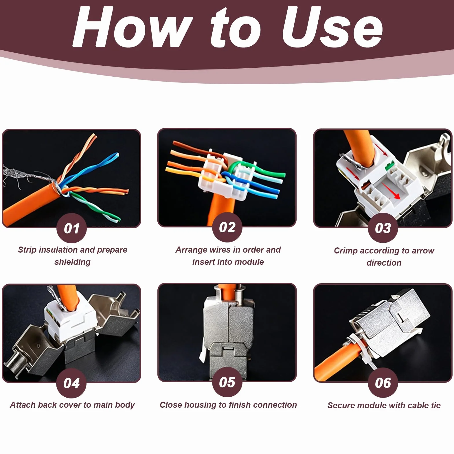 Módulo Keystone CAT6A RJ45 STP Blindado 10 Gbit/s 500 MHz LSA IDC Snap-In
