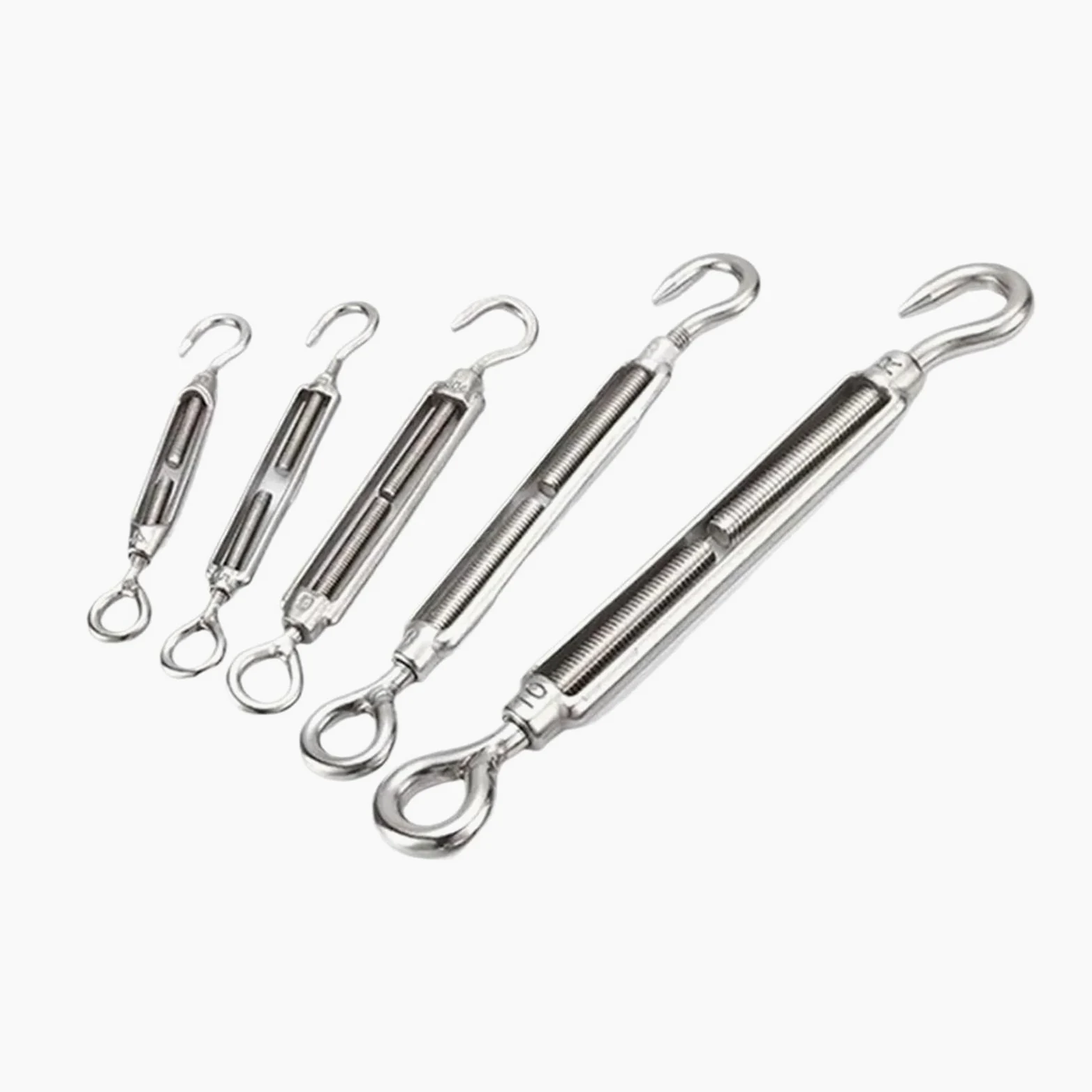 Tensor Alambre Acero Inoxidable Tensor de alambre tensor acero inoxidable 304 Ajuste del Gancho ojo Tornillo cuerda cable apretado Conector tornillo(M10,4PCS)