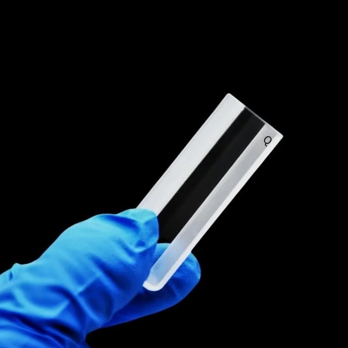 Cubeta de cuarzo de 10 mm for espectrofotómetro (paquete de 2), celda redonda de 3,5 ml con transparencia de doble cara, for muestras líquidas