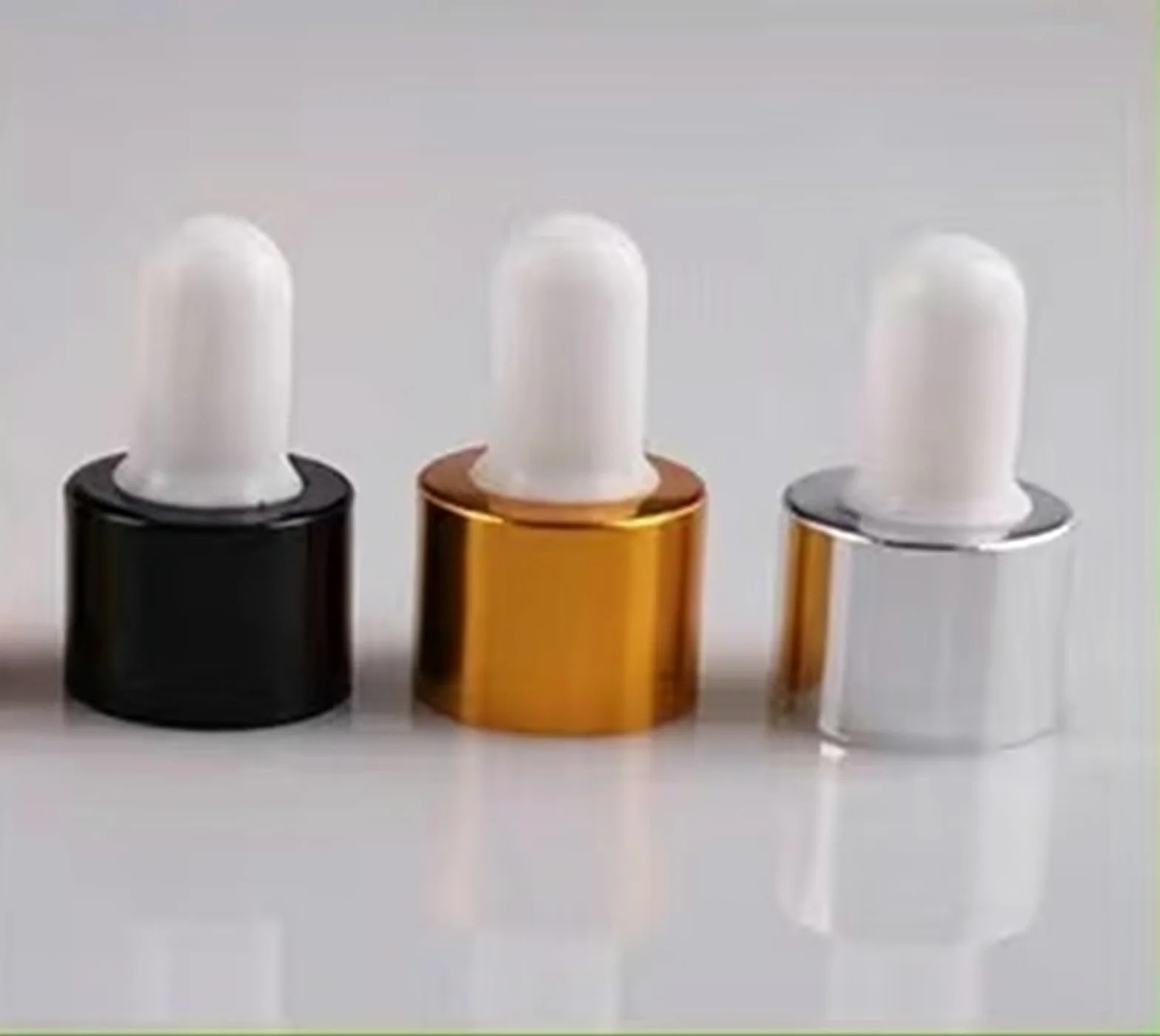 10 unids/lote de 5ml a 100ml, botella de aceite refinado de vidrio redondo azul de laboratorio con goteros de vidrio, círculo dorado for experimentos escolares(100ml)