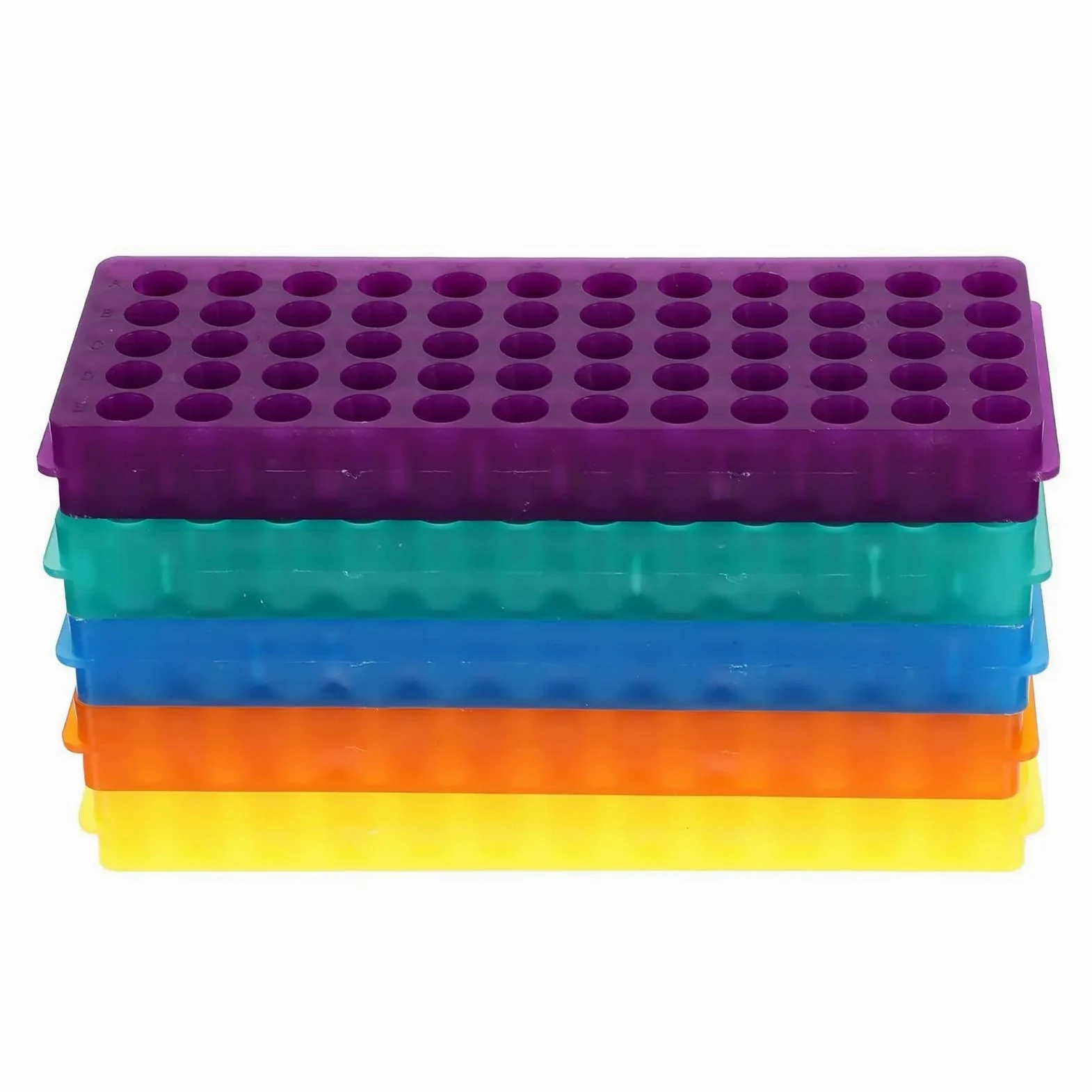 yingyingjia Gradilla for tubos de centrífuga (5 unidades), de plástico, con tapa de vidrio, 50 ml, soporte de almacenamiento, versión gruesa