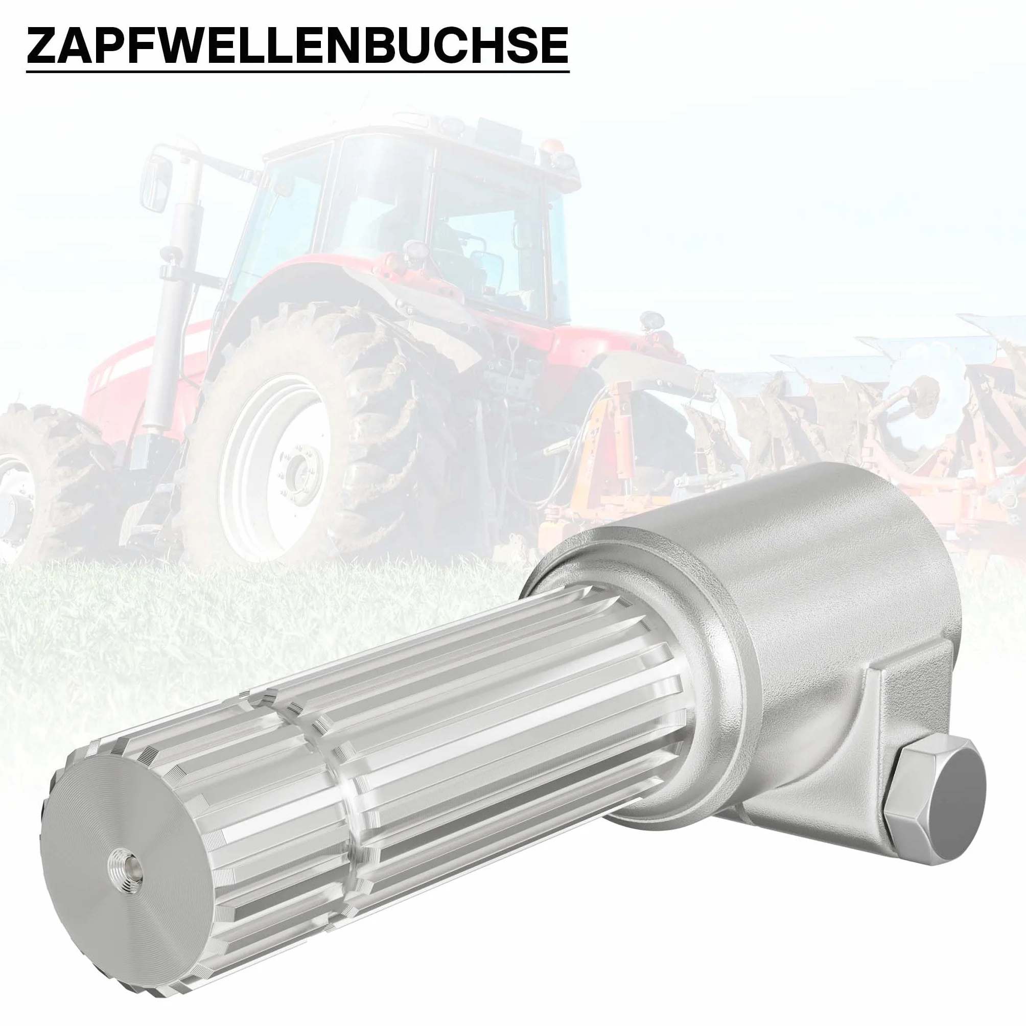 WilTec Toma de Fuerza PTO 160 mm Casquillo Eje Estriado 1 3/8" 21 Eje de Salida 1 3/8" 21 Tractor