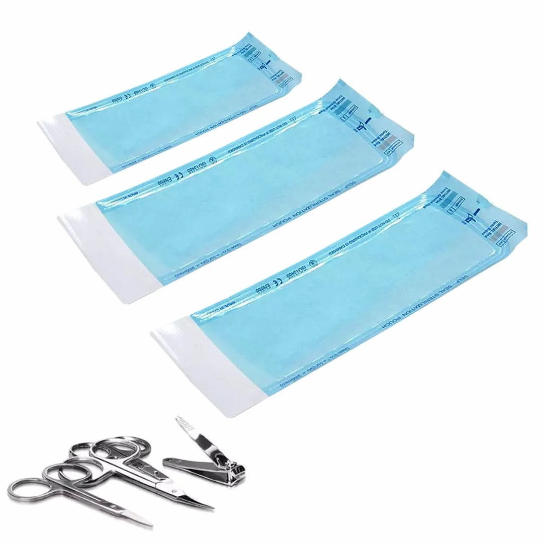 Bolsas de Esterilización Autoadhesivas 150 Pack, Bolsas de Auto Sellado para Instrumentos Dentales y Manicura
