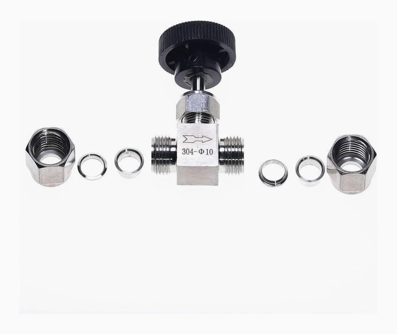 válvula de bola de tubería, Válvula de aguja ajustable, aislamiento acero inoxidable for corte línea agua, aceite, aire, gas y combustible(12mm)