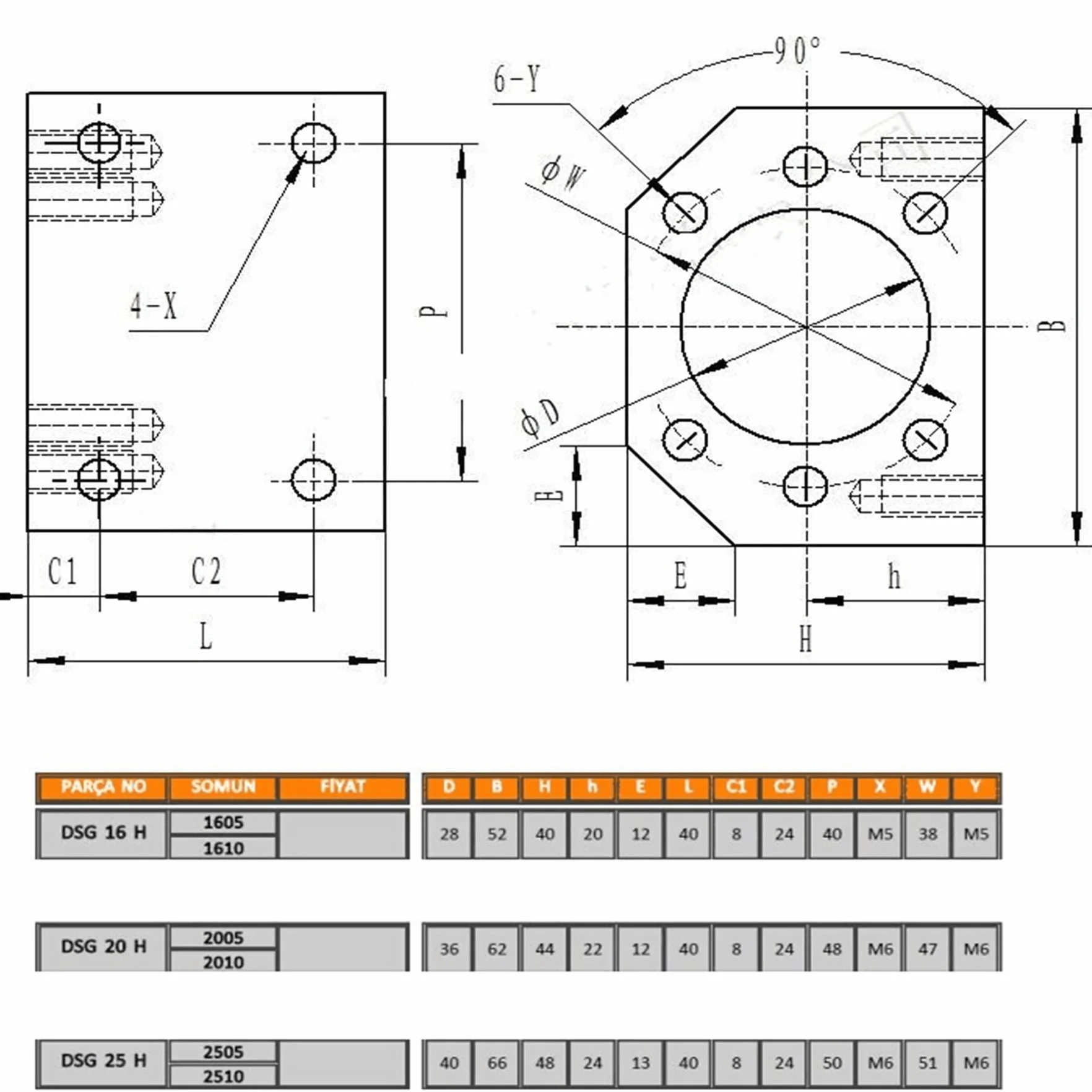Husillo de bolas SFU1605 450 mm acero inoxidable BK12/BF12 para CNC
