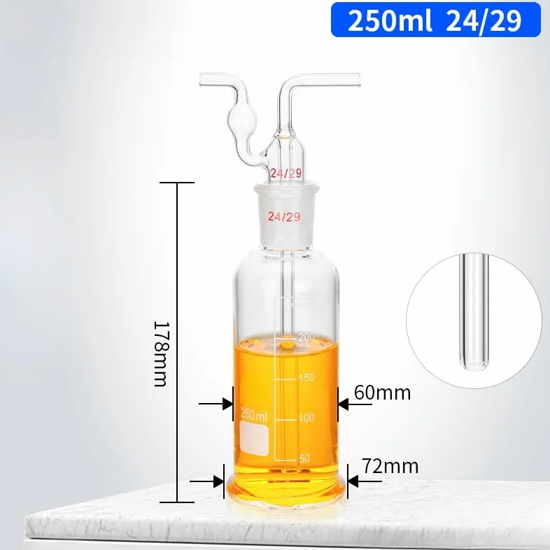 matraz de laboratorio, Cilindro de gas de tubo recto de vidrio con tapón, experimentos de laboratorio de 10-1000 ml(250ml (24))