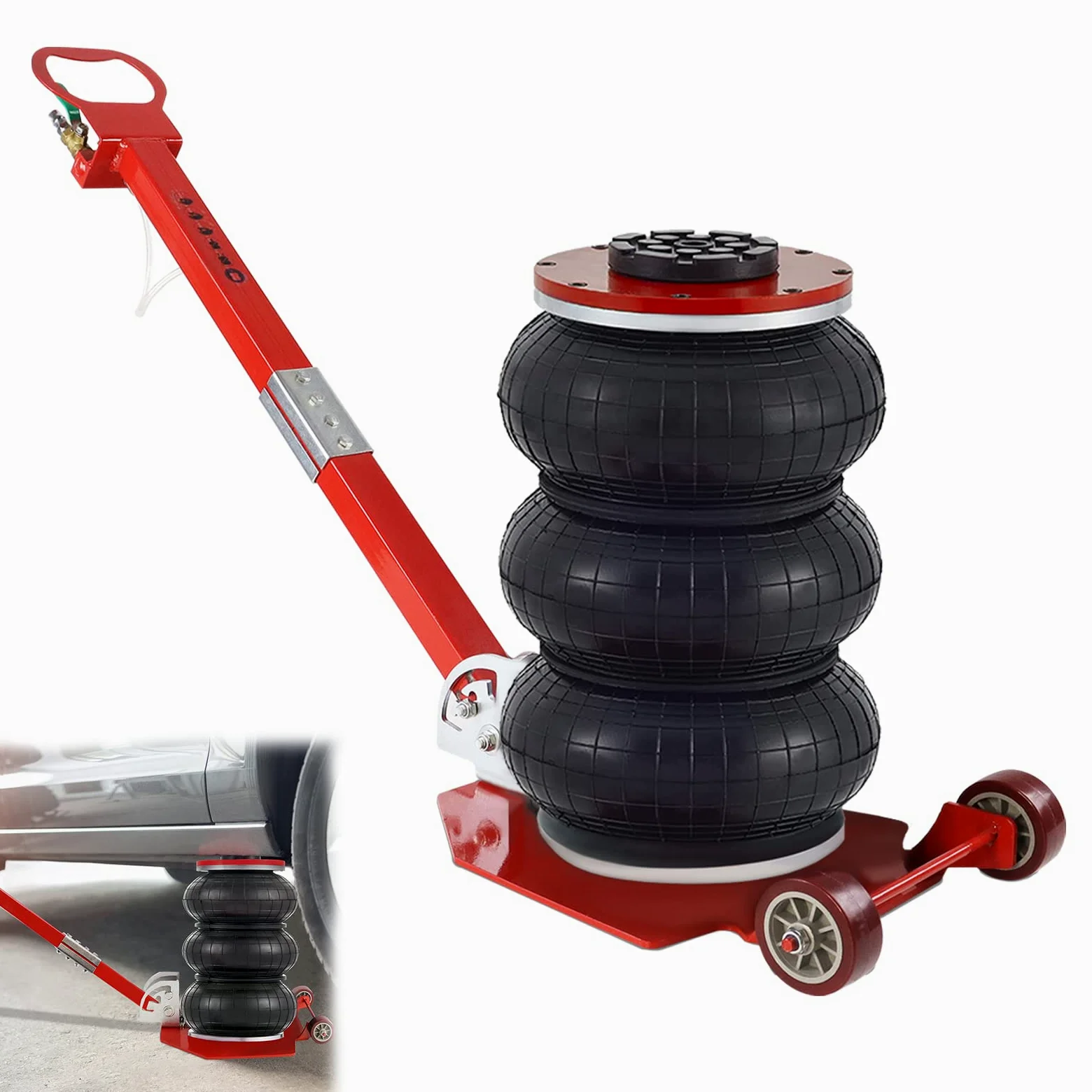 YRHome 3T/6600Lbs - Gato neumático para coche con aire comprimido, altura de elevación 150-400 mm, plataforma elevadora para reparación y maniobras