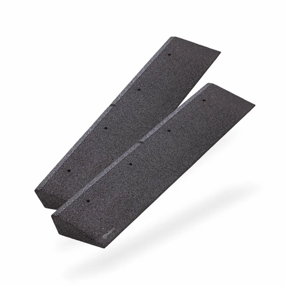 bepco Juego de 2 rampas para bordillos, 100 x 25 x 8 cm, Goma, Negro