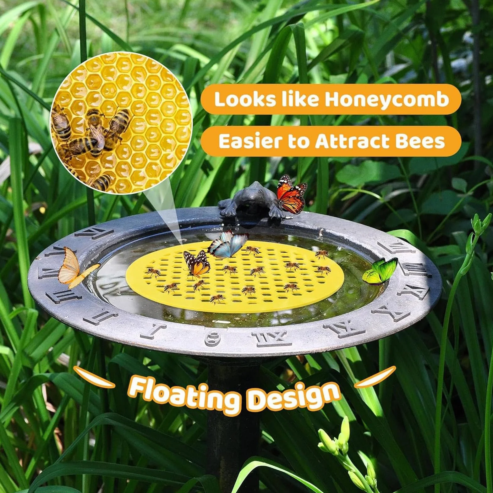Floating Bee Island - Bebedero de Abejas | Estación de alimentación de riego de Abejas | Estación de Bebida de Abejas | Bandeja para Beber Abejas | Bandeja de Isla para jardín al Aire Libre,