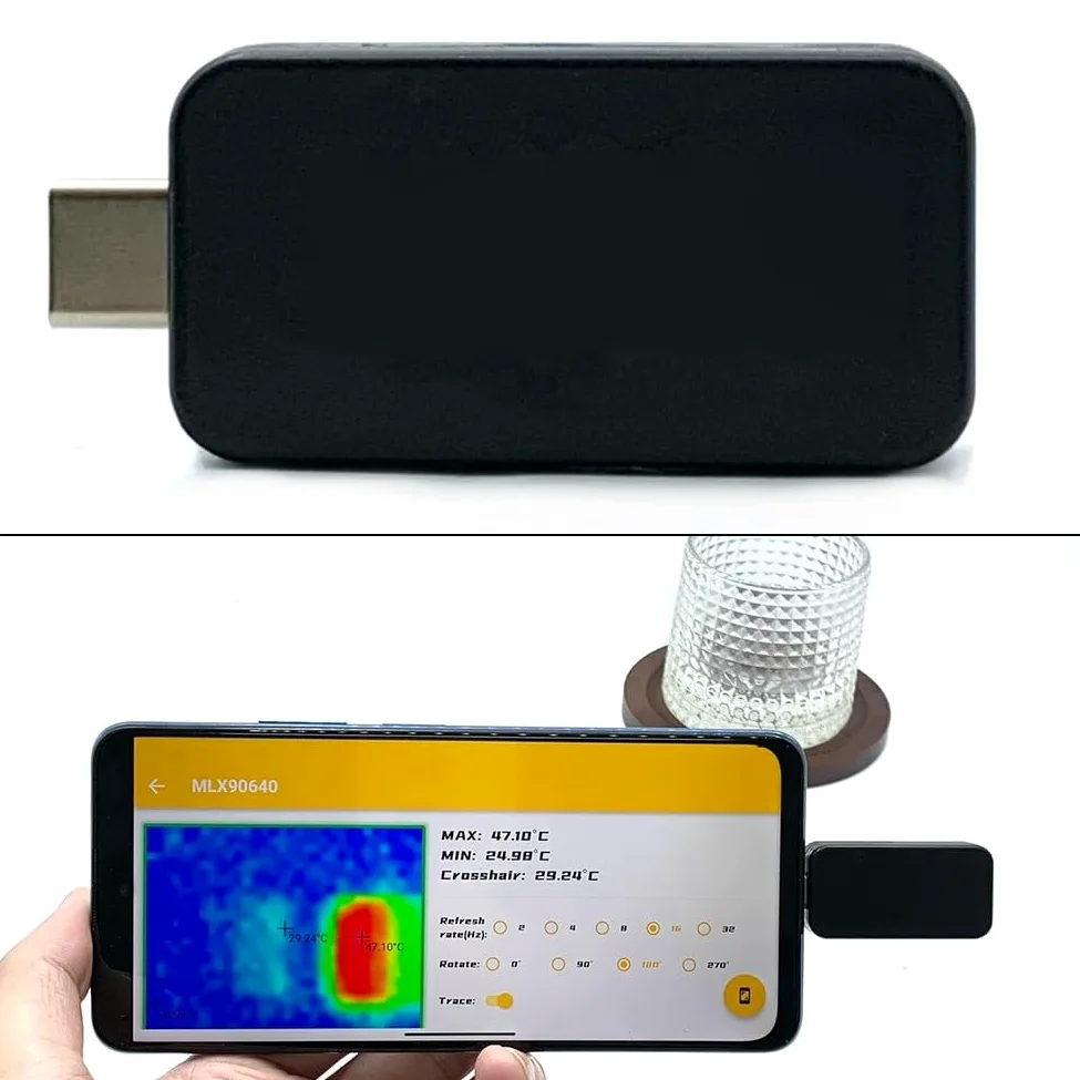 Para Android compatible MLX90640 Cámara termográfica 32x24 con interfaz TypeC para mapeo térmico en tiempo real y análisis de temperatura