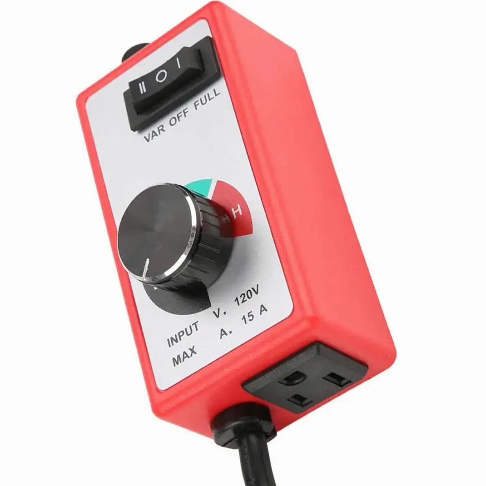 Regulador de Velocidad de 120V, Ventilador de enrutador 15A, Controlador Variable, reóstato de Motor eléctrico, regulador de Motor Rojo