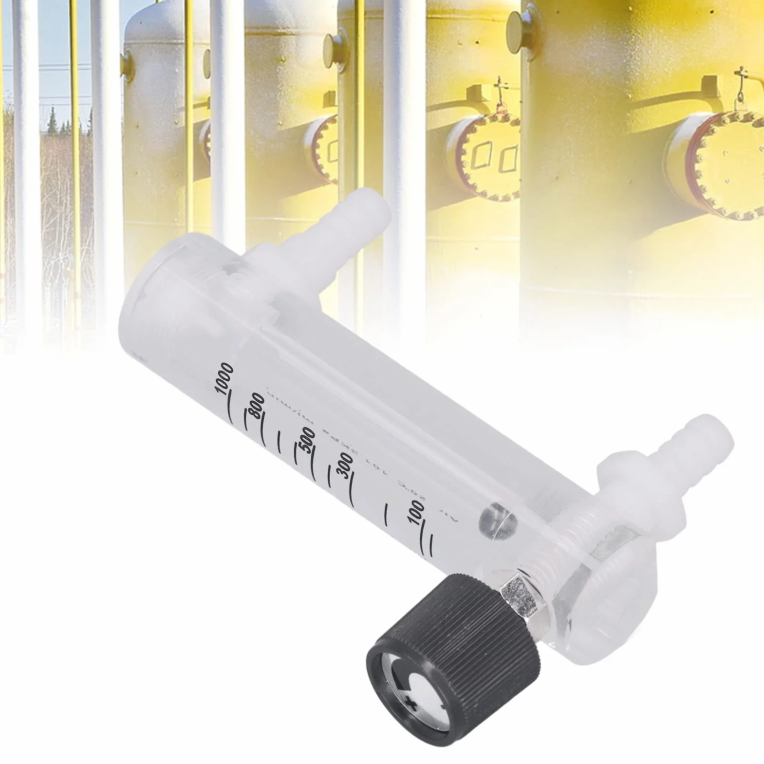 Medidor de Flujo Gas Aire Oxígeno 10-1000 Ml/Min Preciso Laboratorio Industrial Panel Ajustable Conector
