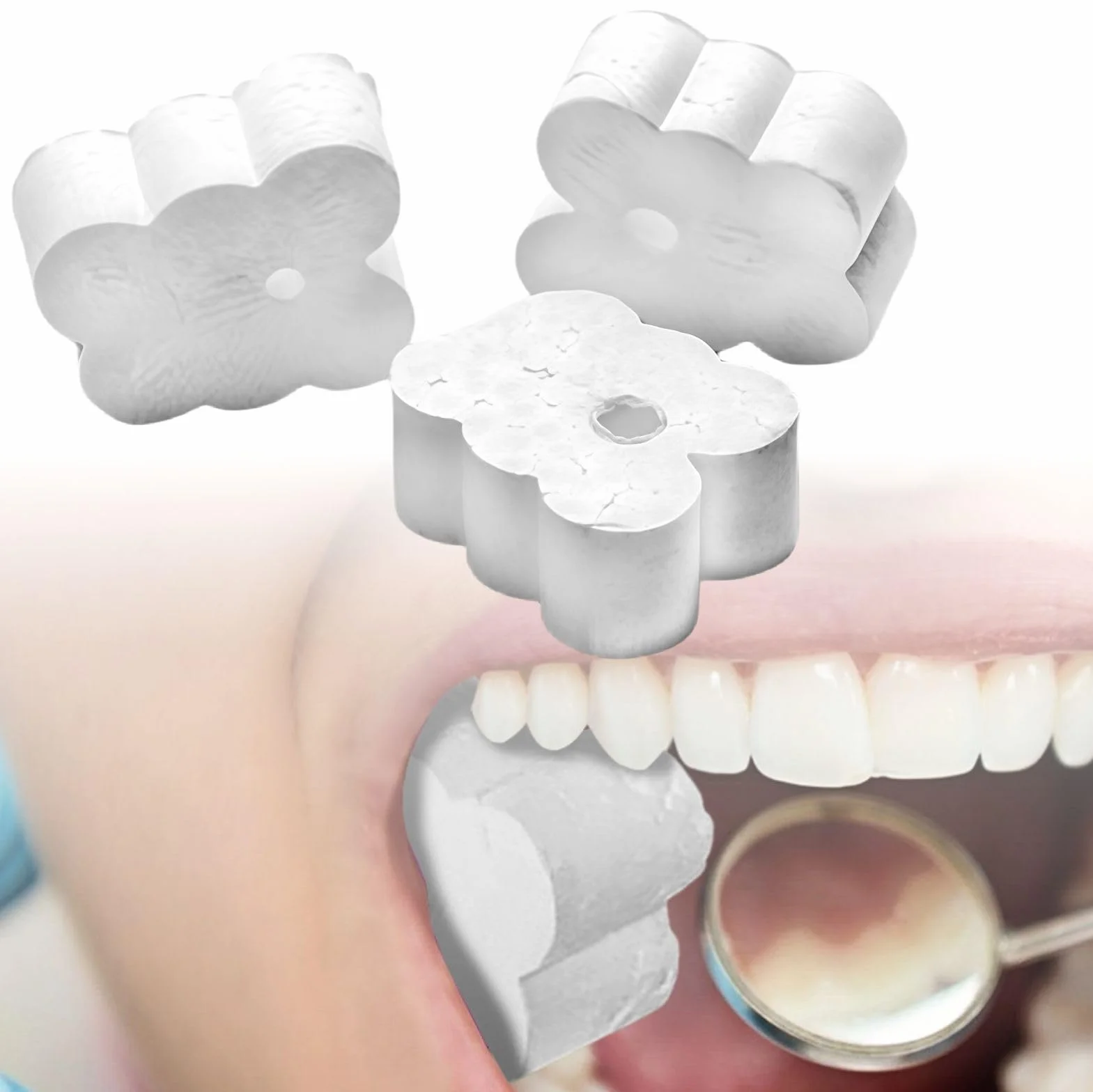100 piezas Bloques de mordedura dental desechables - Abridor de apoyos de boca de espuma EPP para niños y adultos