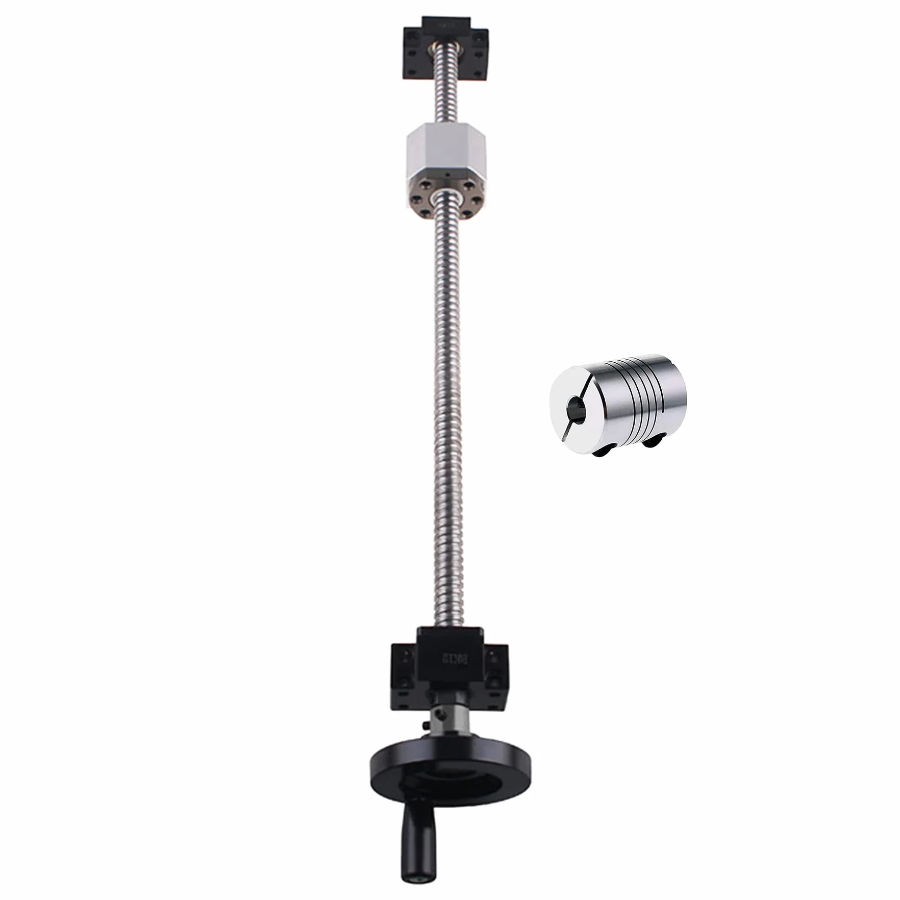 SFU1605 Husillo de bolas de 1200 mm con deflector de metal + tuerca de volante BK12/BF12 rodamiento de soporte final + carcasa de tuerca de husillo de bolas + acoplamiento de 6,35 x 10 mm para