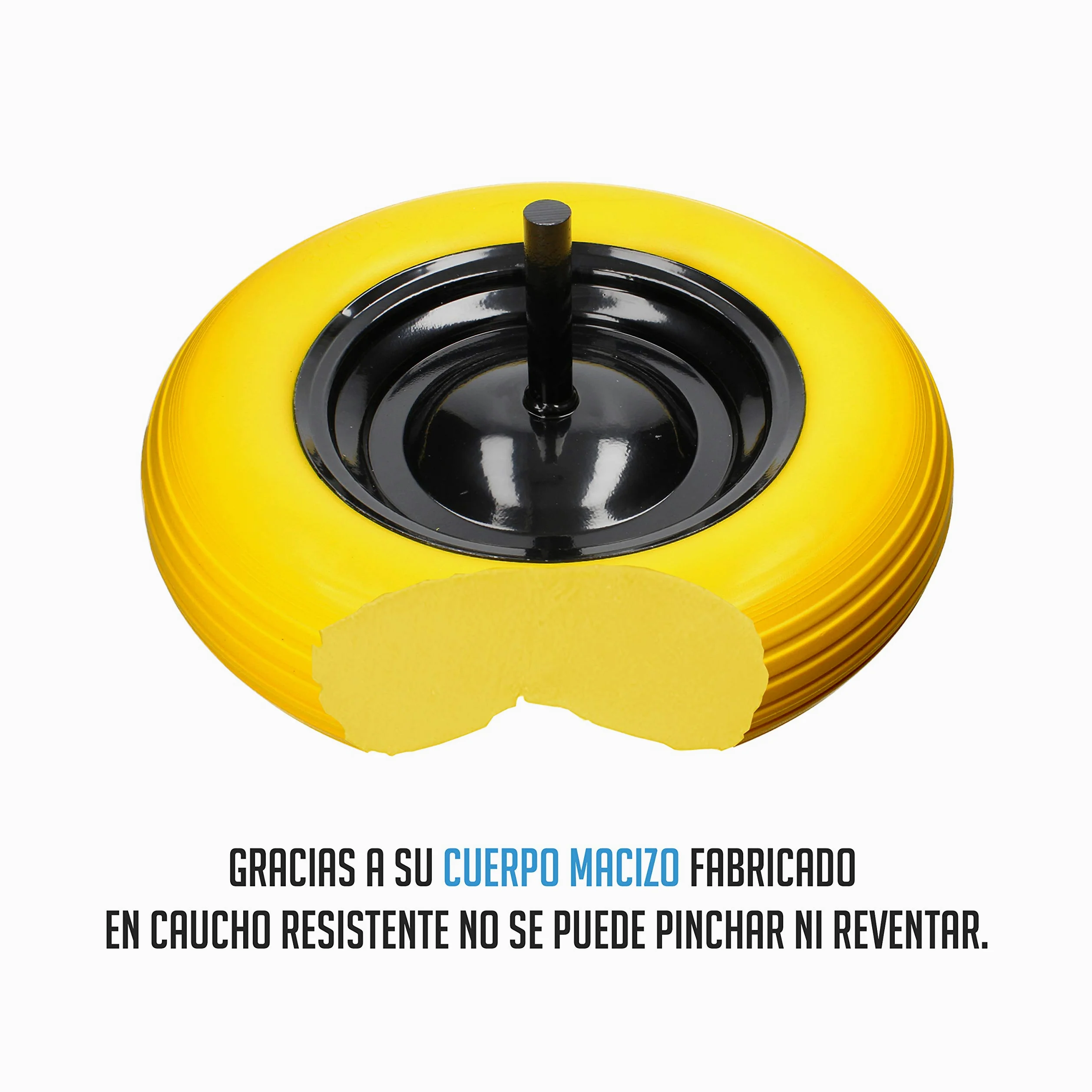 Ferrestock FSKROM001 Rueda maciza para carretilla de obra y jardinería profesional o doméstico impinchable con llanta metálica