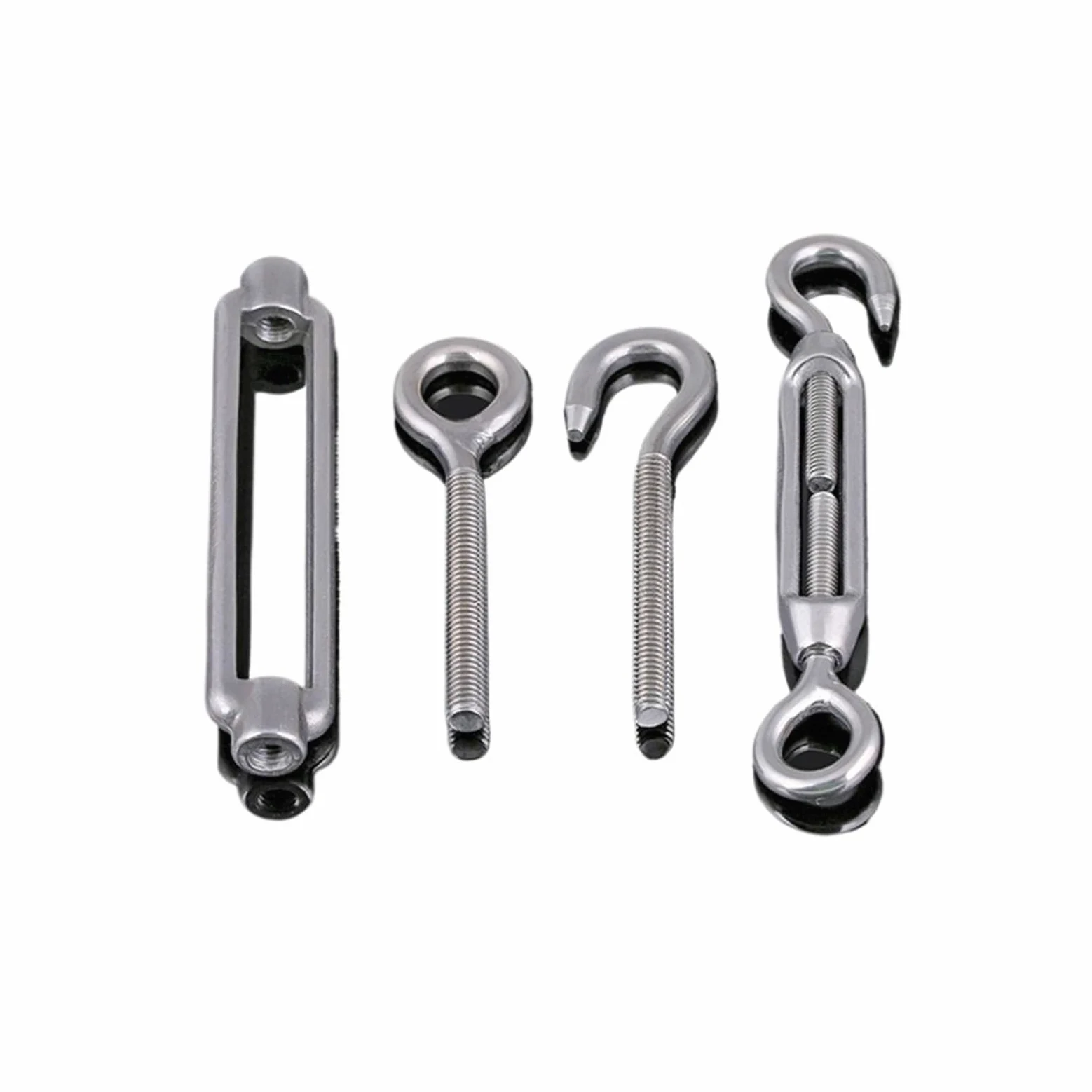 Tensor de alambre de tensor, tensor de alambre de cerca, tensor de cuerda, gancho y ojo de acero inoxidable 304 Tensor de cuerda de alambre Tensor Perno Gancho Aparejo Tornillo de ojo M5 M6 M8 M10 M12