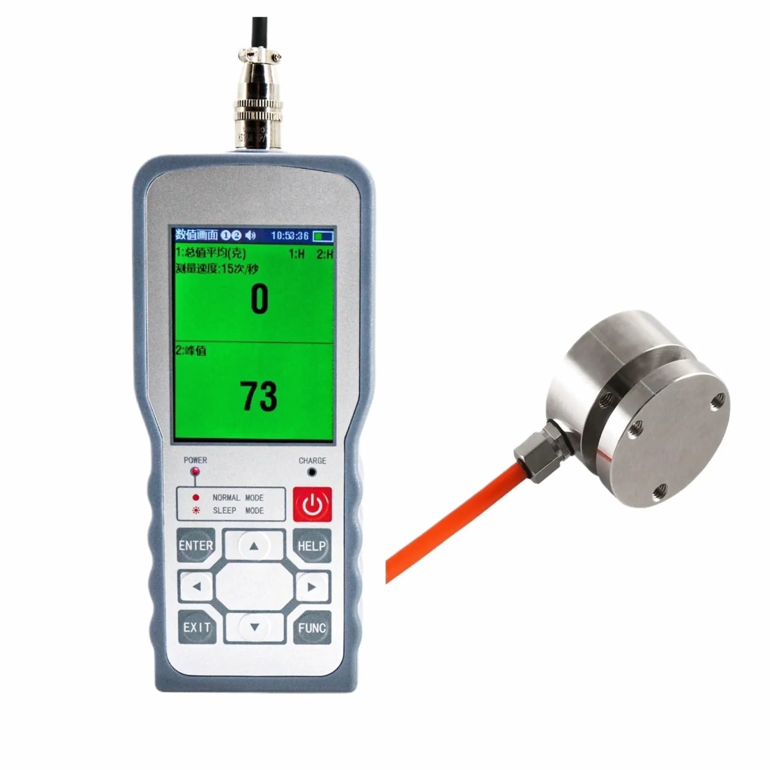 Medidor de Fuerza Digital con Sensor celda Carga, medidor, Peso, presión, Empuje y tracción, dinamómetro, Pico ± 0,05% FS(0-100KG Force Gauge)