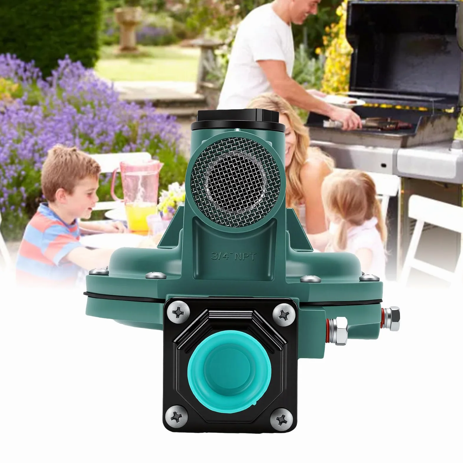Regulador de Gas de Segunda Etapa, Salida Ajustable de 3/4 Pulgadas para Generador de Calentador, Gas Natural, LP, 1 Unidad
