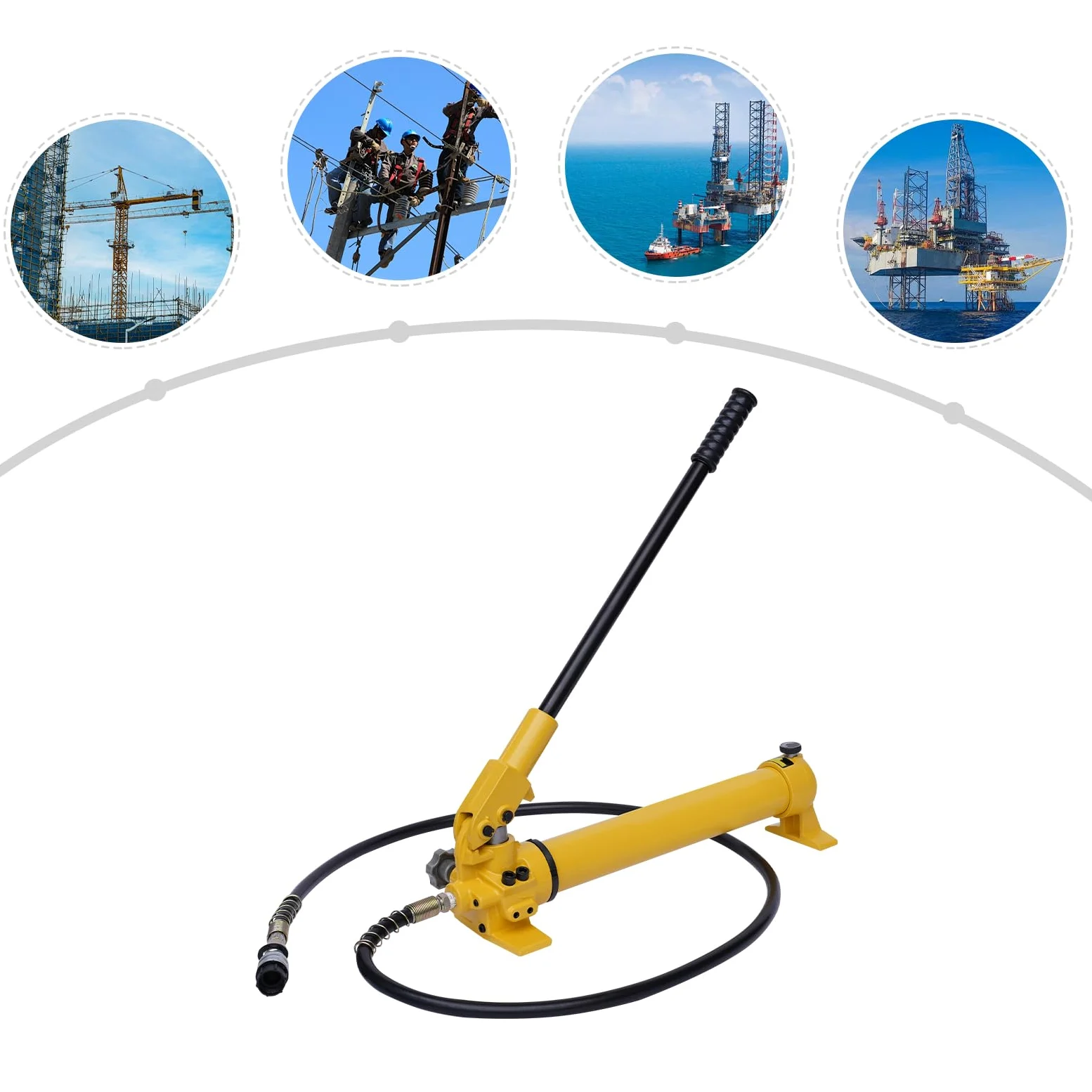 Bomba hidráulica, CP-700, bomba de mano hidráulica 0 – 70 MPa, bomba hidráulica manual con manguera de 1,8 m para gato hidráulico, pinzas hidráulicas, alicates perforadores