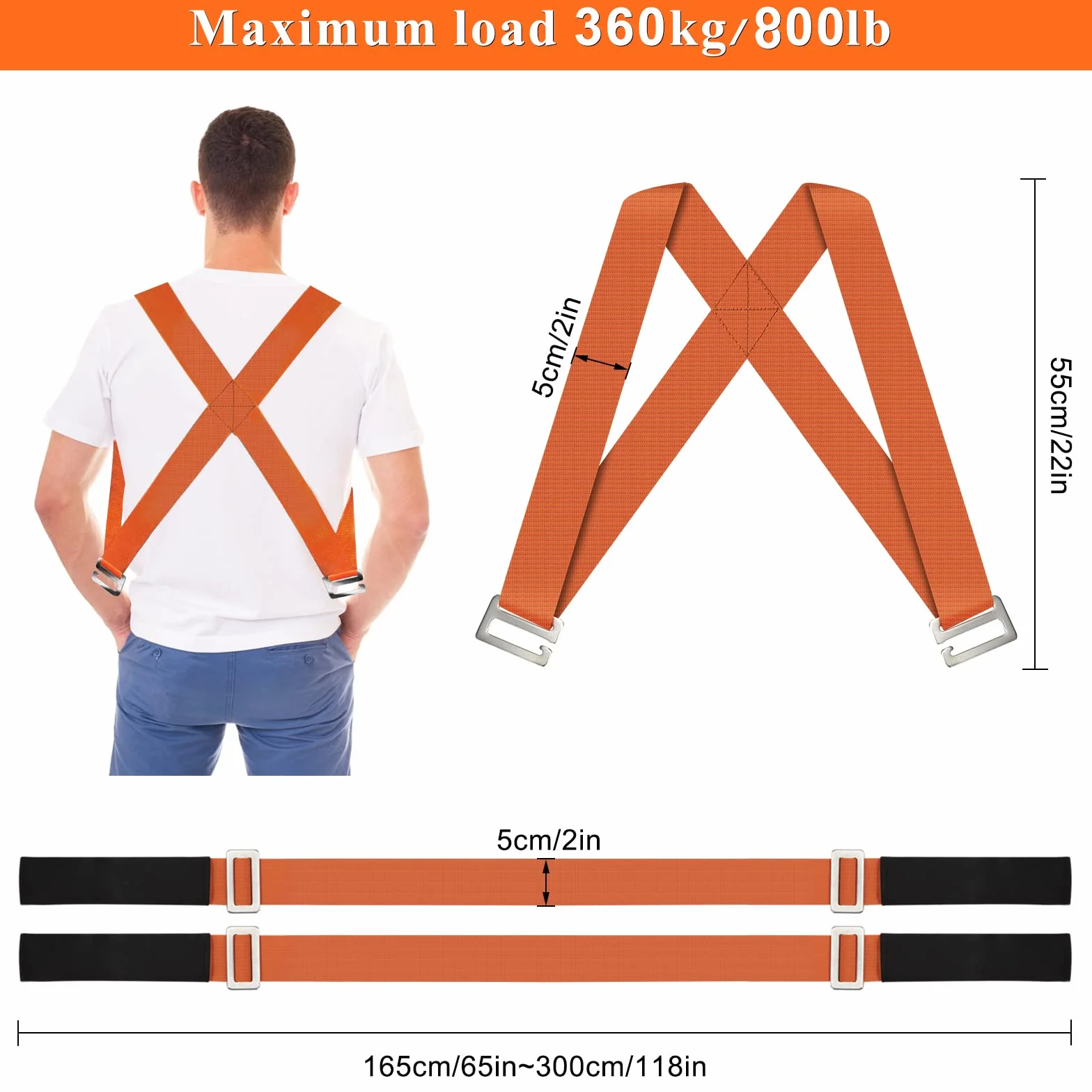 Correas para Levantar Muebles 2 Personas Elevación Movimiento Transporte hasta 300 kg