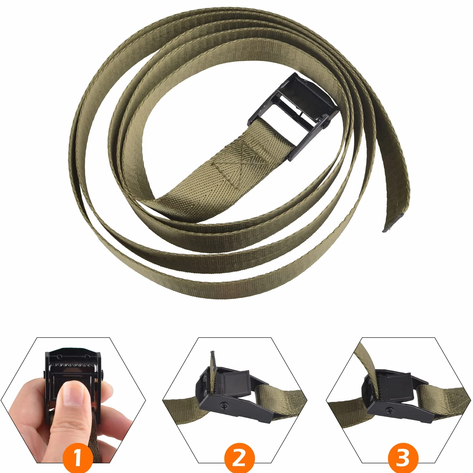 TRIWONDER Correa de Amarre 25 mm 200 kg 4 Piezas 2 m Cinchas con Hebilla Ajustable para Equipaje