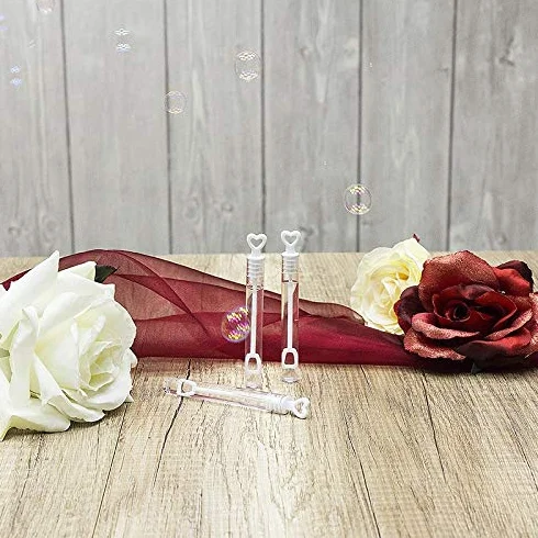 Ideen mit Herz Globos de jabón para boda 48 unidades 5 ml líquido mango de corazón