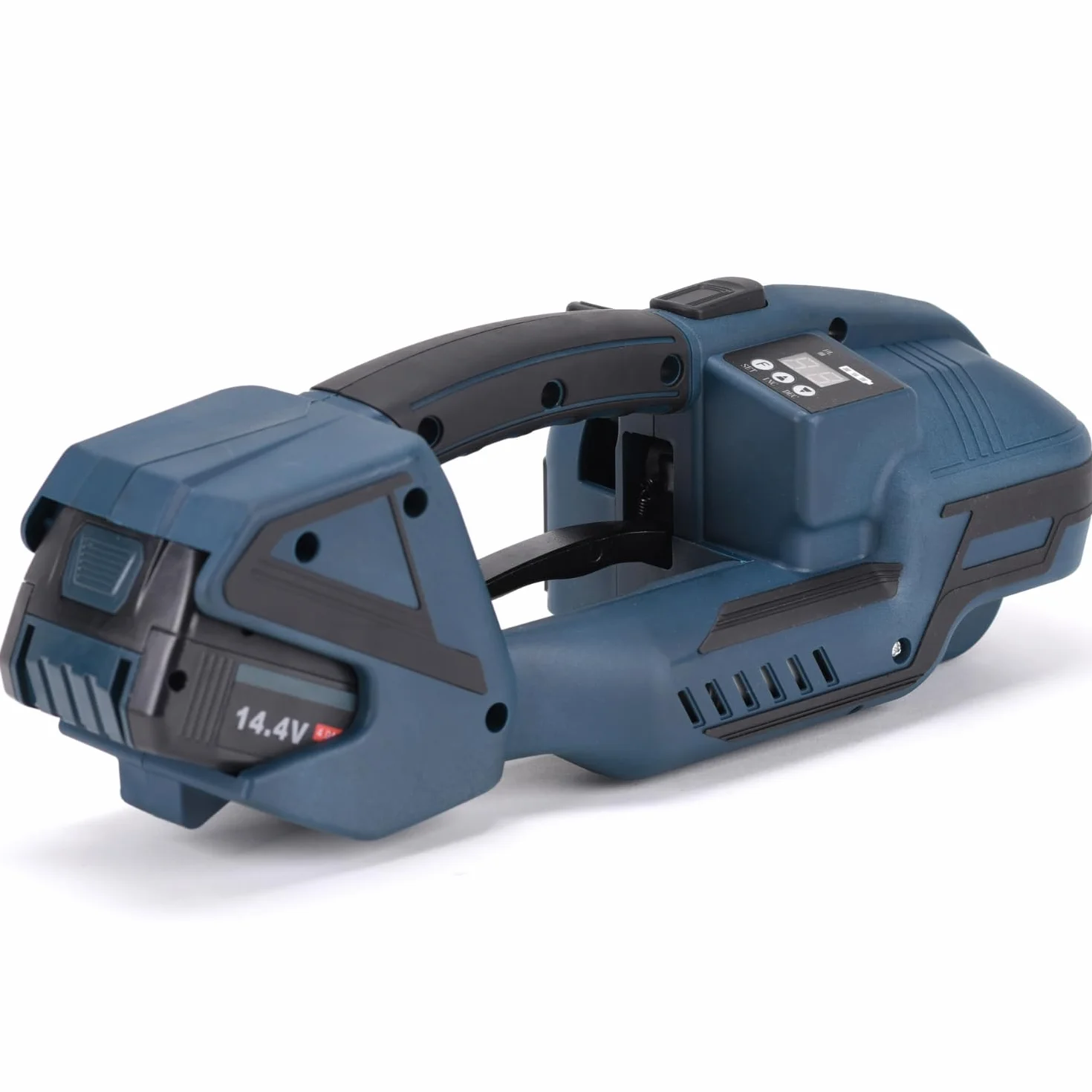 U.S. SOLID Máquina flejadora eléctrica con pantalla LCD para cintas PP PET 13-16mm, 2 x 4000mah bateria automática con pilas para cajas y paletas