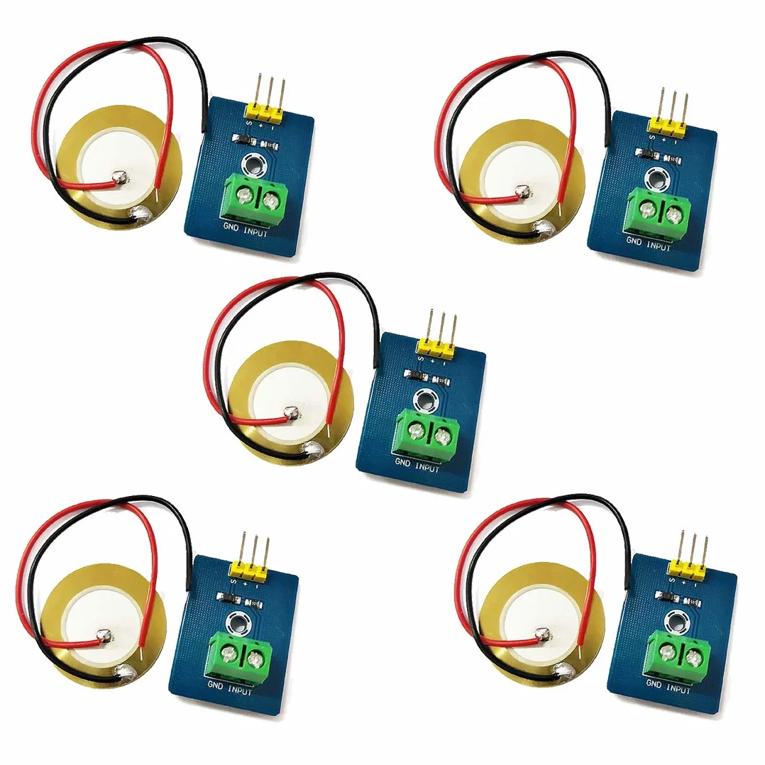 HiLetgo 5pcs Piezoelectric Sensor Analog Ceramic Vibration Sensor Module Piezoelectricity Piezoelectric Electronic Building Blocks for Arduino DIY Kit