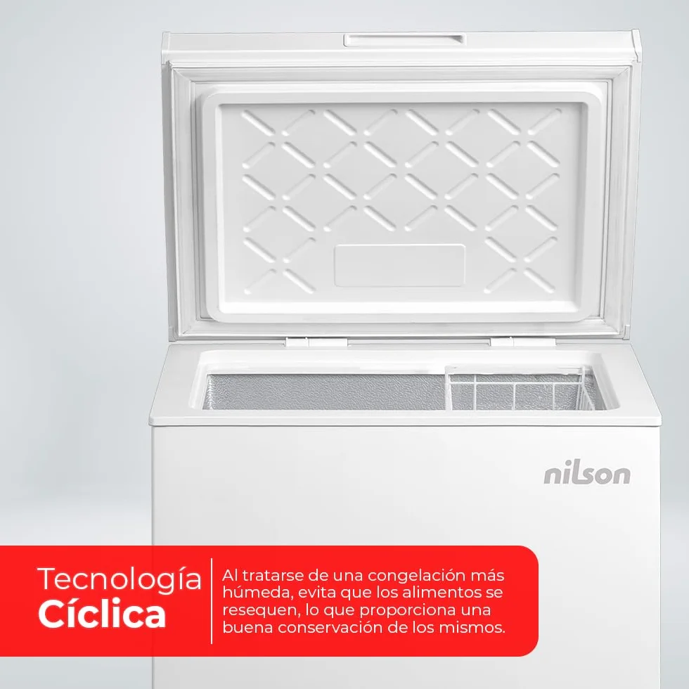 Nilson Congelador Horizontal Blanco NCH1000EDC 99L Dual Cooling 4 Star Super Congelación