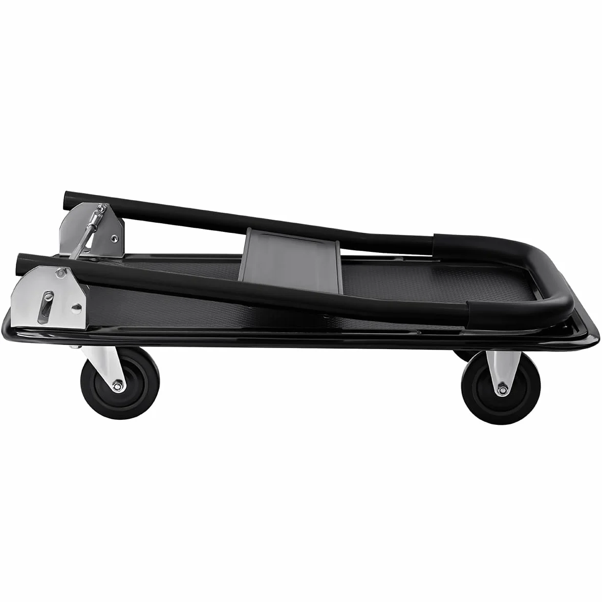 Carro de Plataforma Transporte Industrial Plegable 150kg Negro