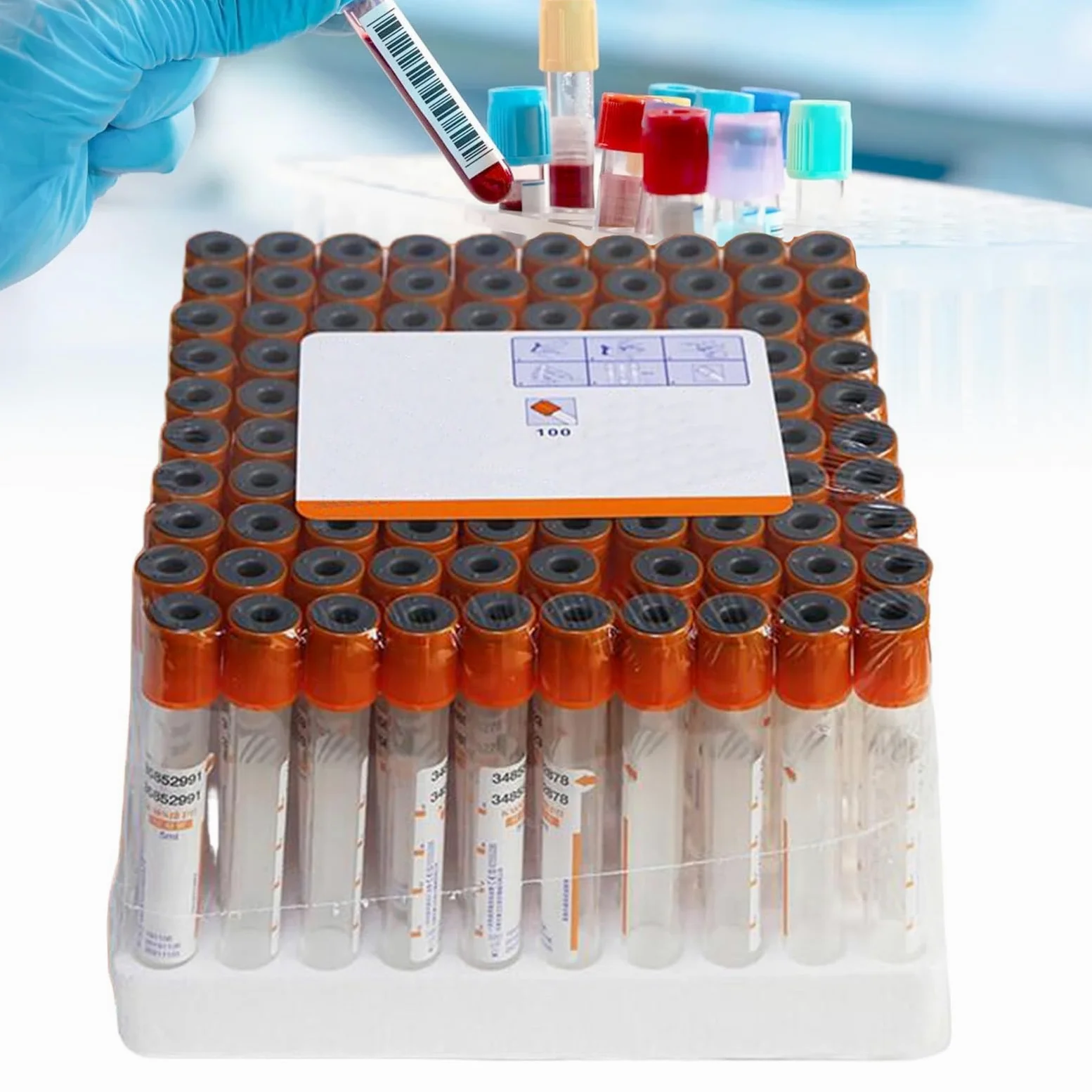 Centrífuga, Tubos para extracción de Sangre, Paquete de 100 Unidades, 3 ml, Tubo de centrífuga de un Solo Uso para Laboratorio