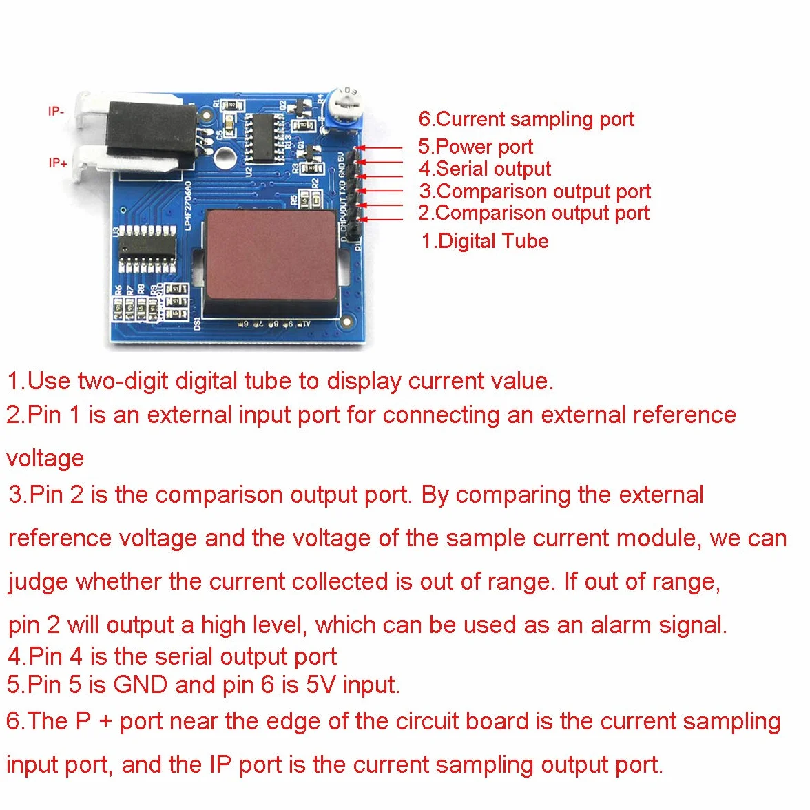 Módulo de rango de sensor de corriente Sensor de efecto Hall 30A, amperímetro compatible con sensor de corriente para Arduino, Raspberry Pi