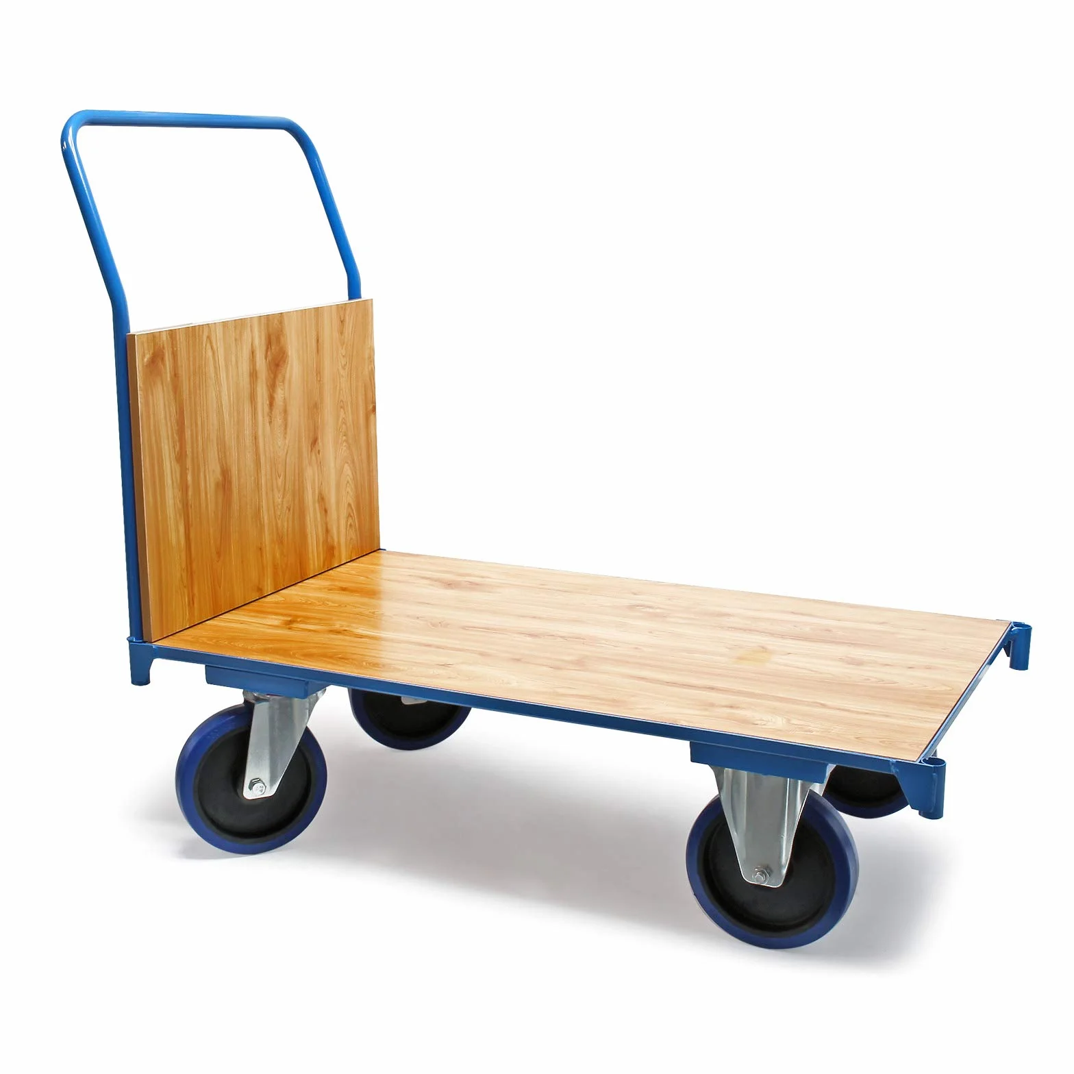 Carro de Transporte 100x60cm 600kg Plataforma de Carga Frenos y Manillar Almacén Oficina Paquetería