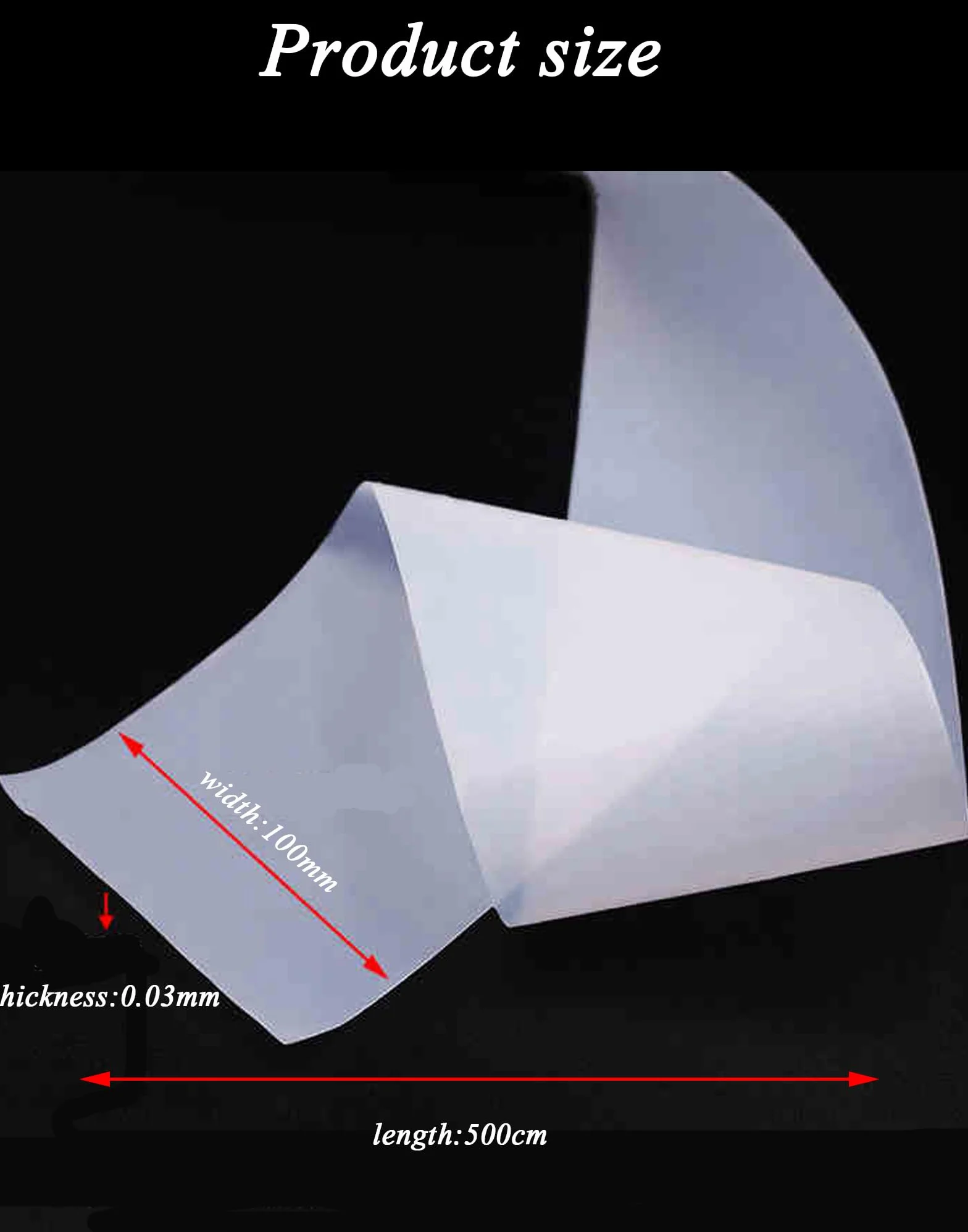 Lámina de teflón PTFE 0.03mm x 5m 100mm ancho resistente altas temperaturas sellado industrial aislamiento eléctrico