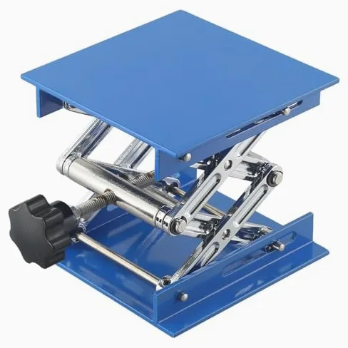 Mesa elevadora ajustable con gato de tijera, altura manual de 80-325 mm, plataforma de óxido para laboratorio de física y química, soporte de laboratorio estable para experimentos