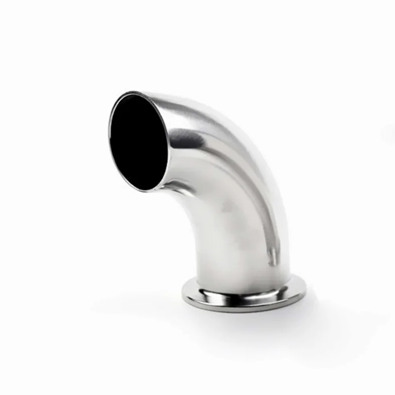 Tri Abrazadera de Soldadura de Extremo SS304 de Acero Inoxidable instalación de tuberías sanitarias con Codo de 90 Grados | 102mm x ferrule 119