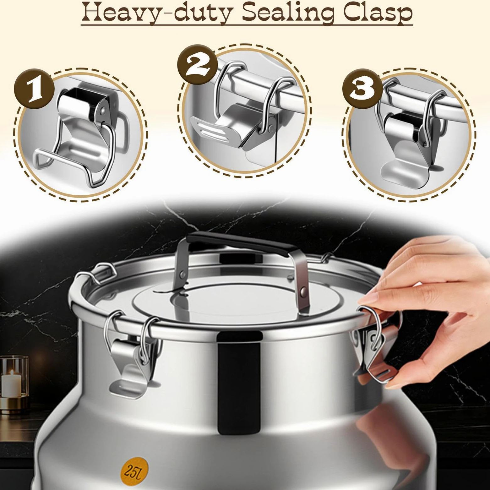 Bidón De Acero Inoxidable para Transporte De Leche con Grifo,A-30L | cubo acero Inoxidable para vino/recipiente para lácteos/bidón de leche/jarra con tapa sell,A-30L