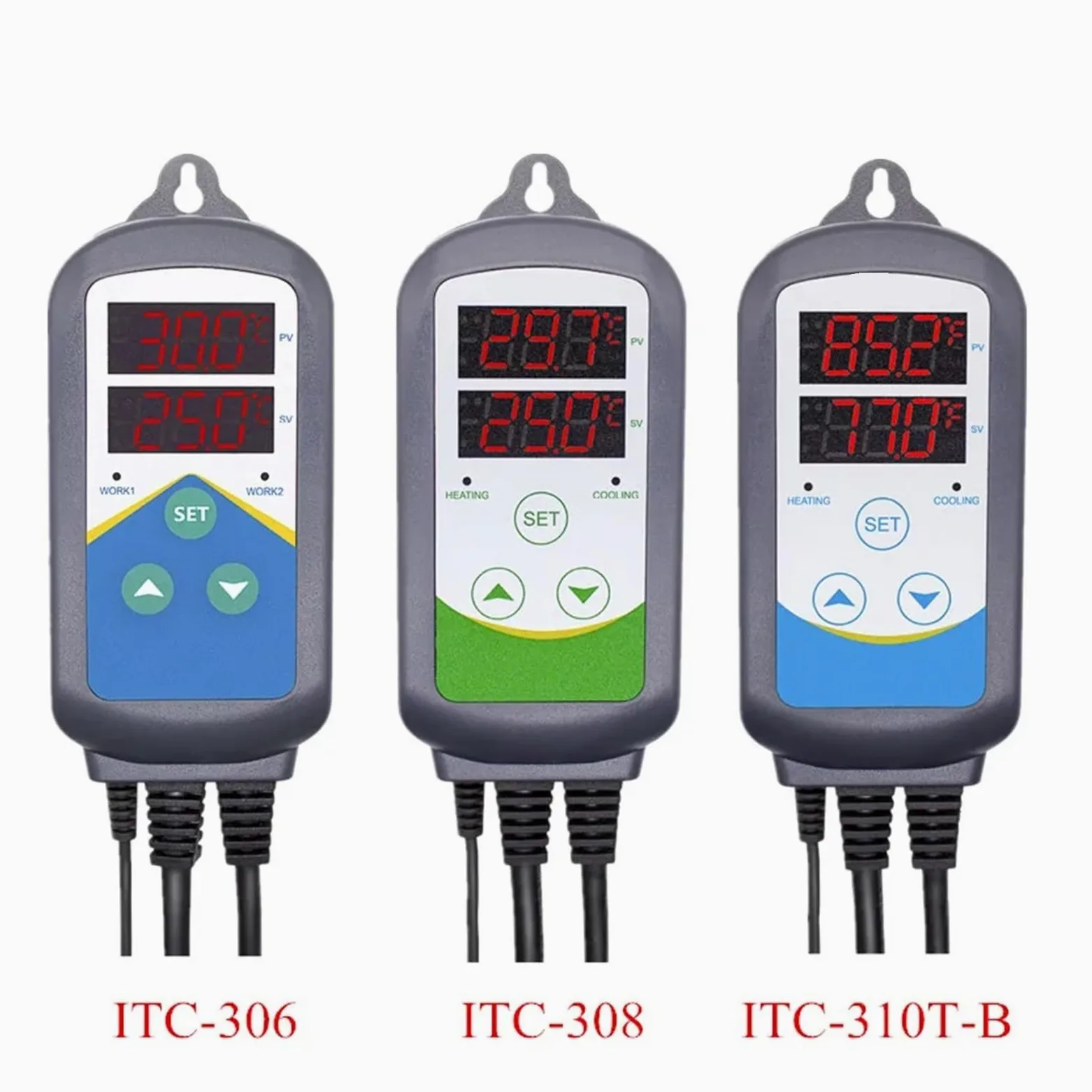 Controlador de temperatura precableado de refrigeración de calefacción Universal 3 tipos de controlador de temperatura de ITC-306, ITC-308, ITC-310T-B(ITC-308)