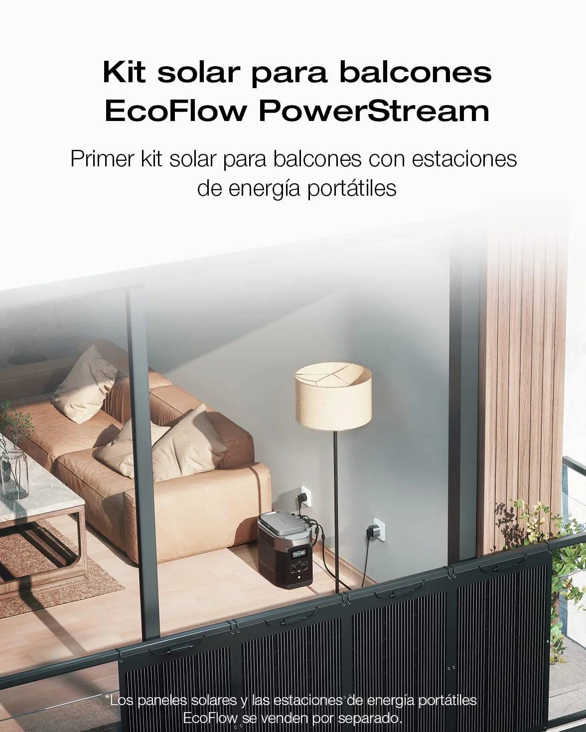 EcoFlow PowerStream Microinversor 600W, actualización Gratuita a 800 W, inversor Solar Inteligente WiFi para Plantas de balcón, inversor fotovoltaico para 2 Paneles solares, IP67 Impermeable