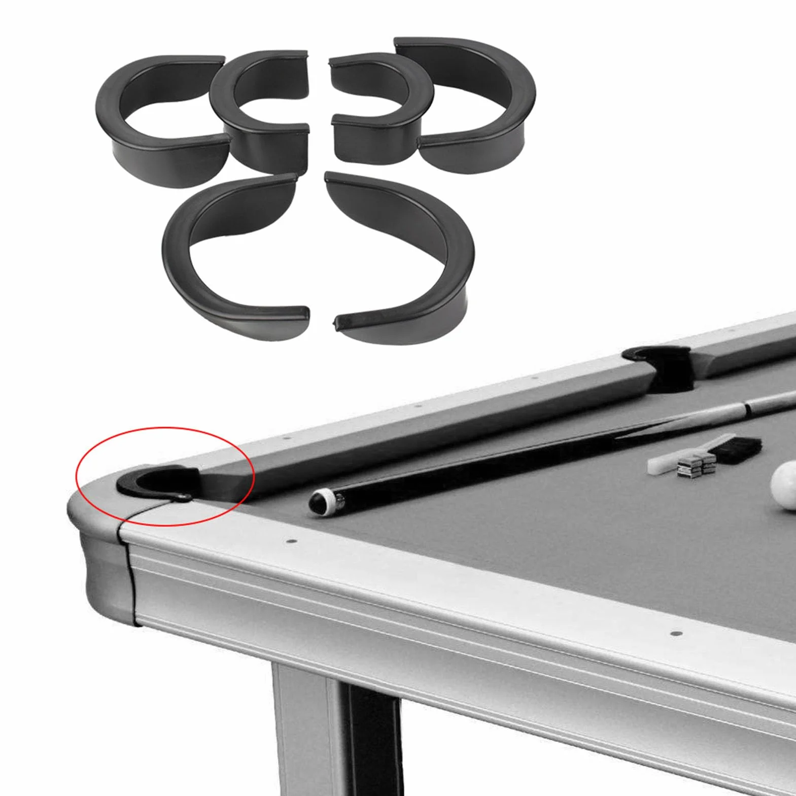 Revestimientos para Bolsillos de Mesa de Billar, Juego de 6 Forros de Goma Resistente al Desgaste