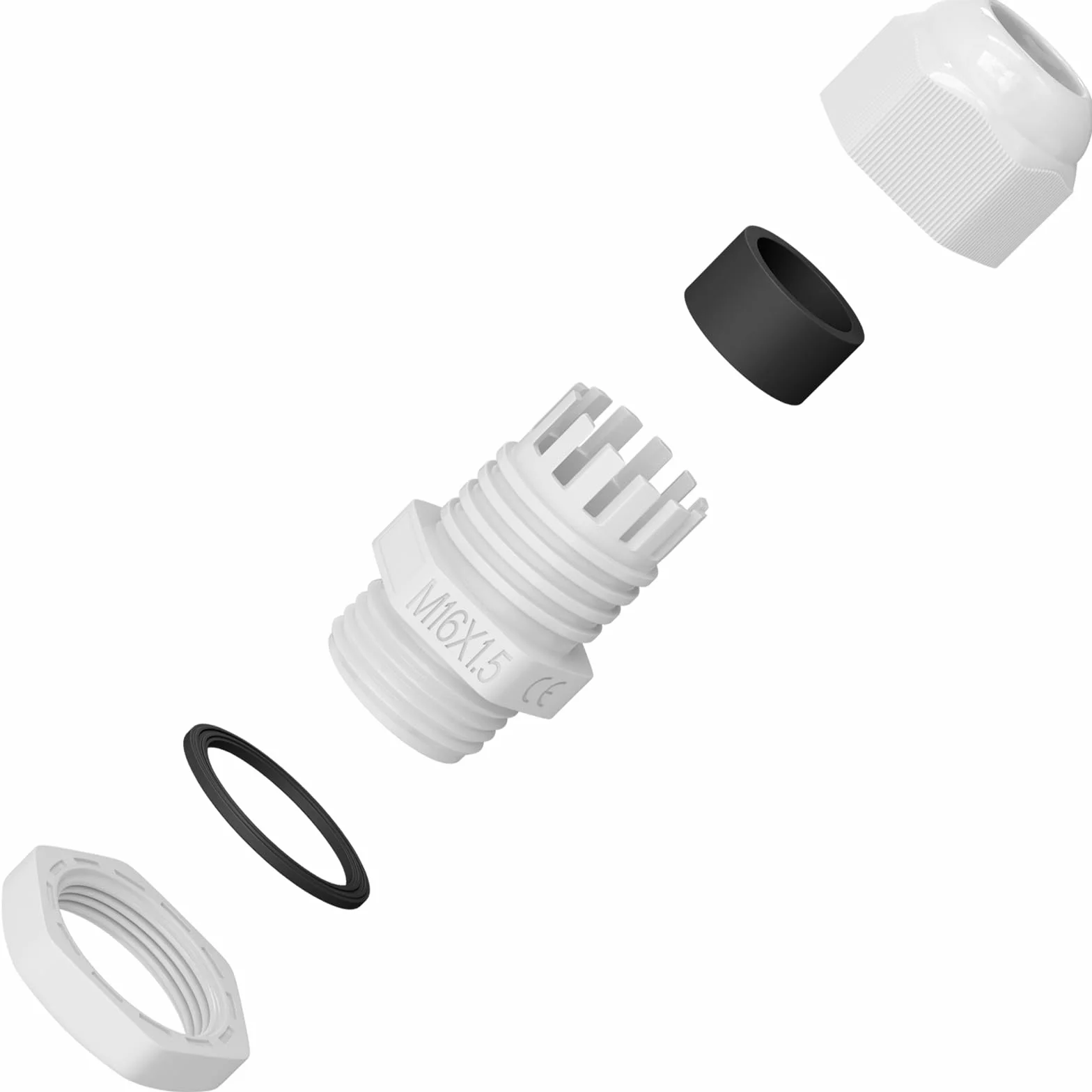 Prensaestopa M16 IP68 Impermeable Resistente al Polvo Resistente a UV Blanco hb-digital
