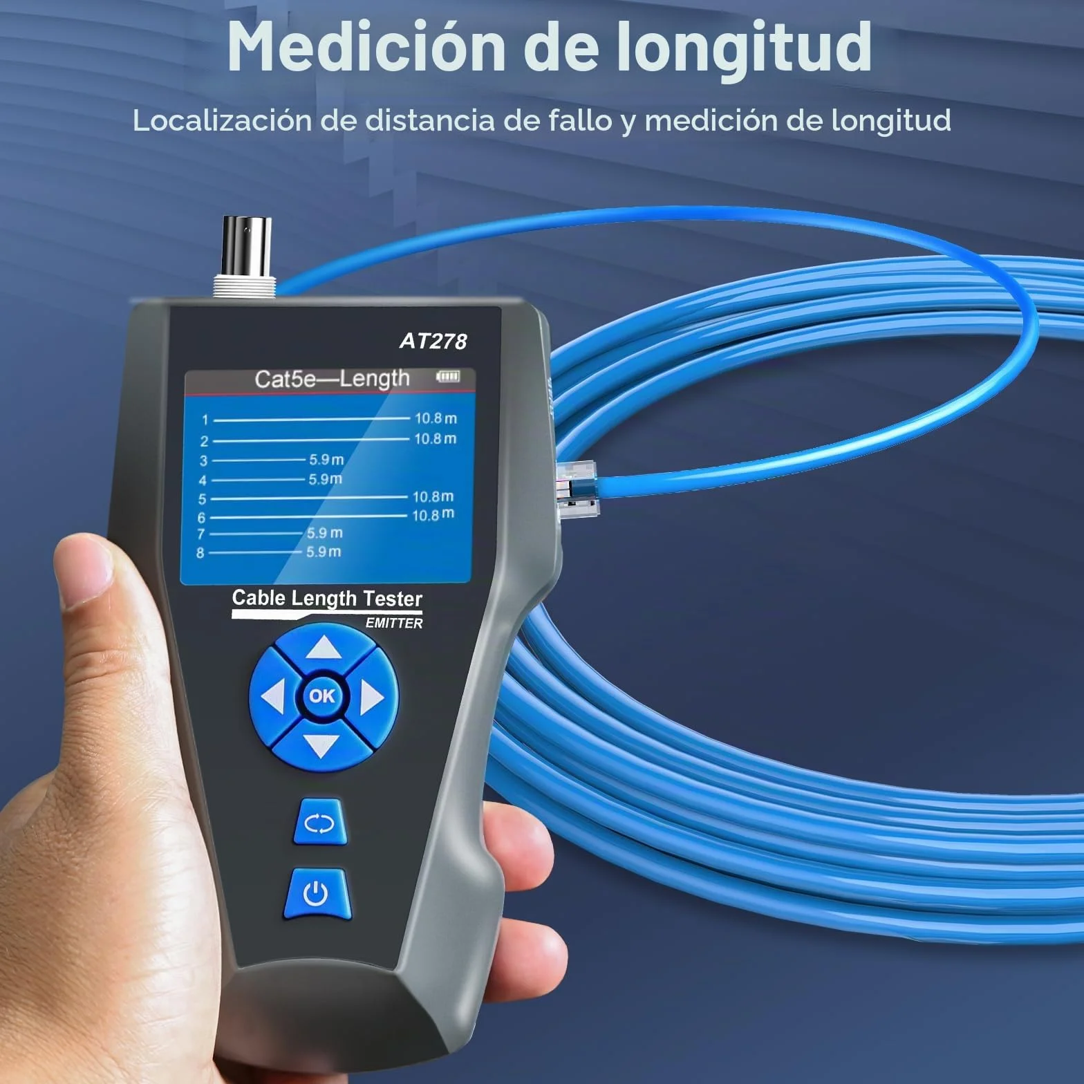 comprobadores de cables de red, NF-8601S TDR Multifuncional LCD Line Length Tester Breakpoint Testers Tracker RJ45/RJ11/BNC/Metal Cable/PING/POE Cable