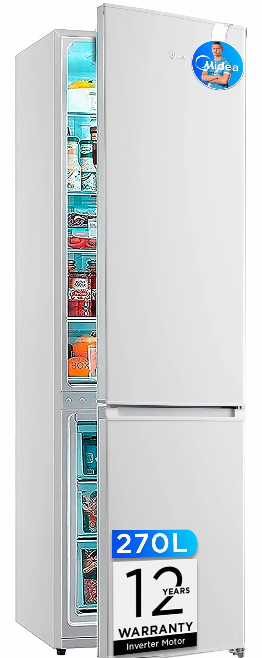 Midea Frigorífico Combi No Frost 55 cm 180 cm Blanco 199 L 71 L Congelador Refrigerador Bajo Consumo
