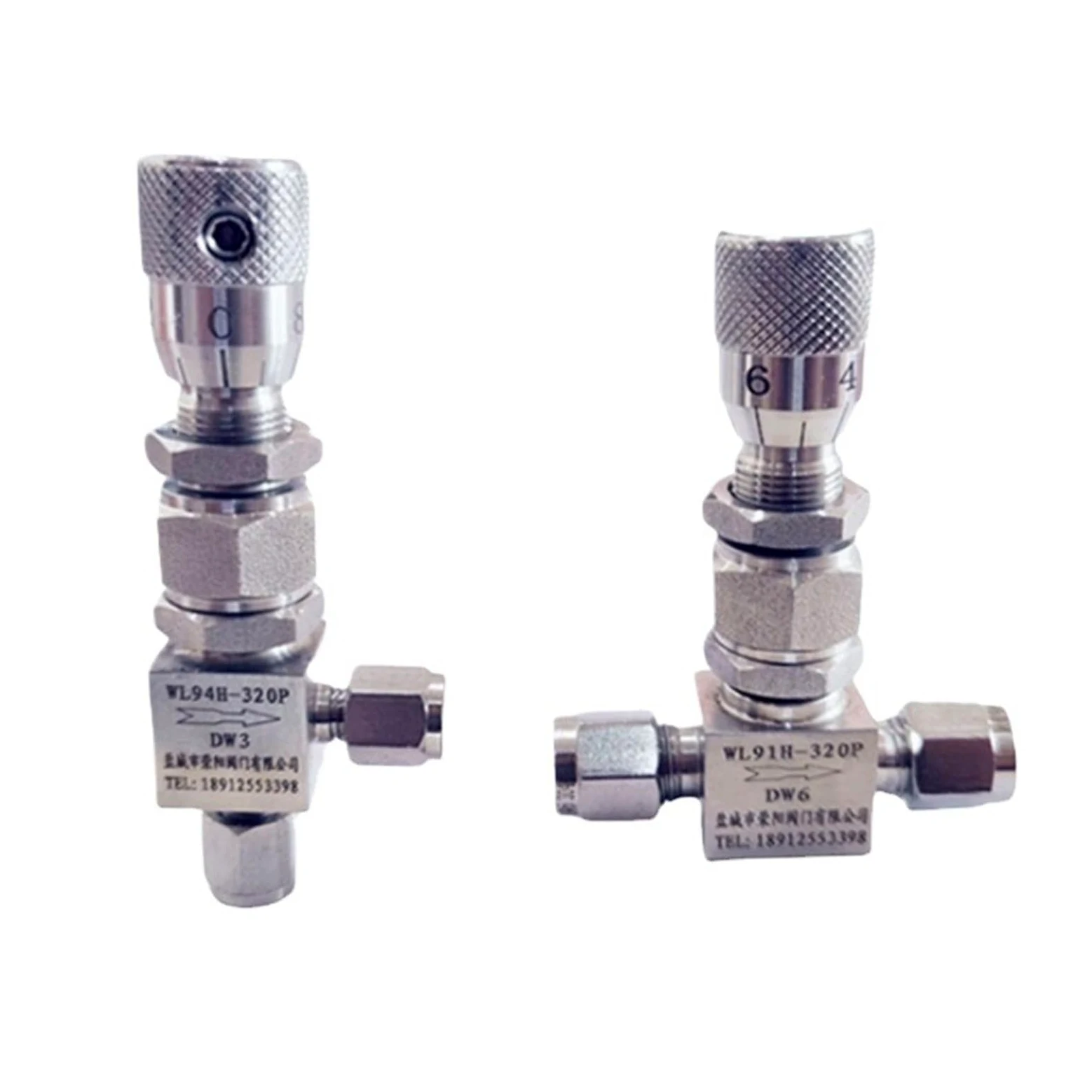 Válvula de Aguja de Acero Inoxidable 304 de compresión de Tubo OD, medición reguladora de Flujo Mirco(3/8",Alta precisión)(Normal Precision,4mm)