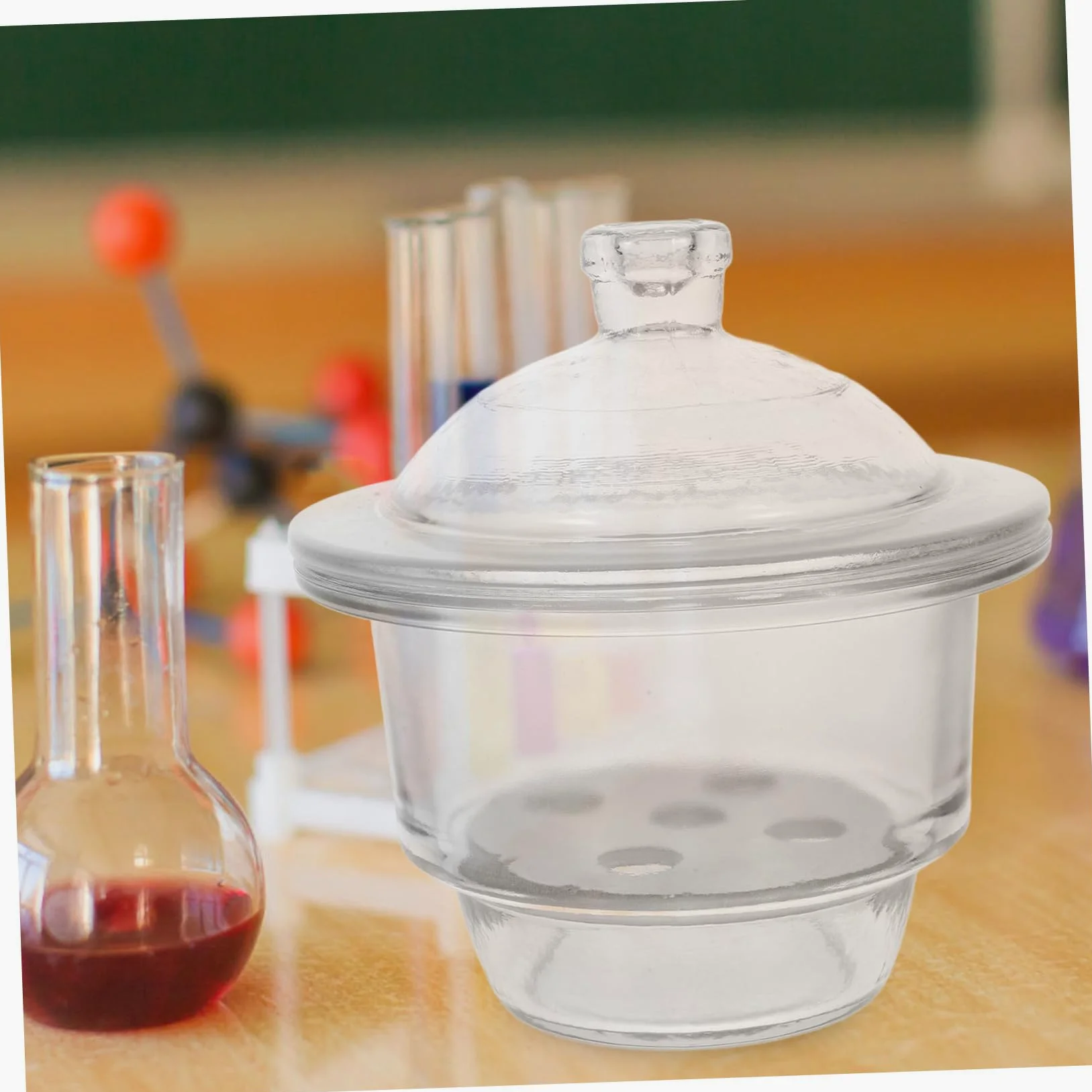 Housoutil 1 Pc Botella De Secado Desecador De Vidrio Polipropileno Desecador Contenedor De Almacenamiento Al Suministros De Laboratorio Desecador Claro Vacío Desecador Matraz Aspiradora Niño
