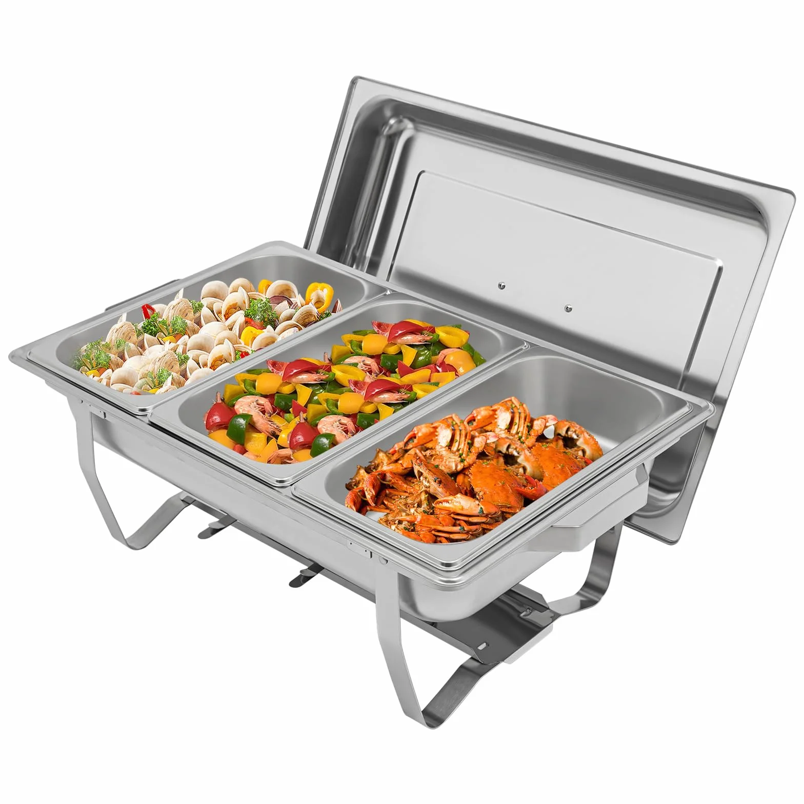 MINRS Chafing Dish 5L 1/3 GN Calentador de Alimentos para Catering Buffet Bodas