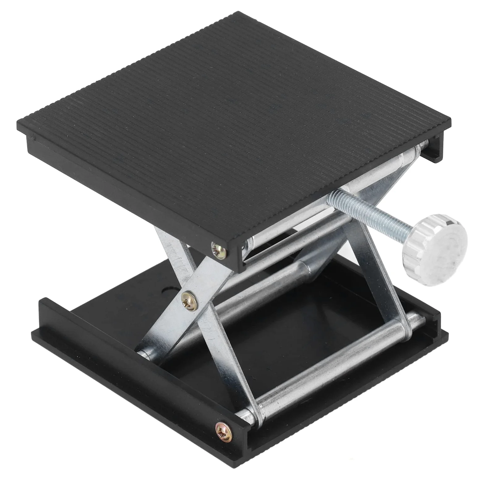 Ejoyous Scherenheber, Plataforma de Elevación de Laboratorio Mesa de Laboratorio Mecanismo de Elevación Ajuste Manual de 26-90mm Capacidad Máxima de Carga 30kg Aleaci (BLACK)